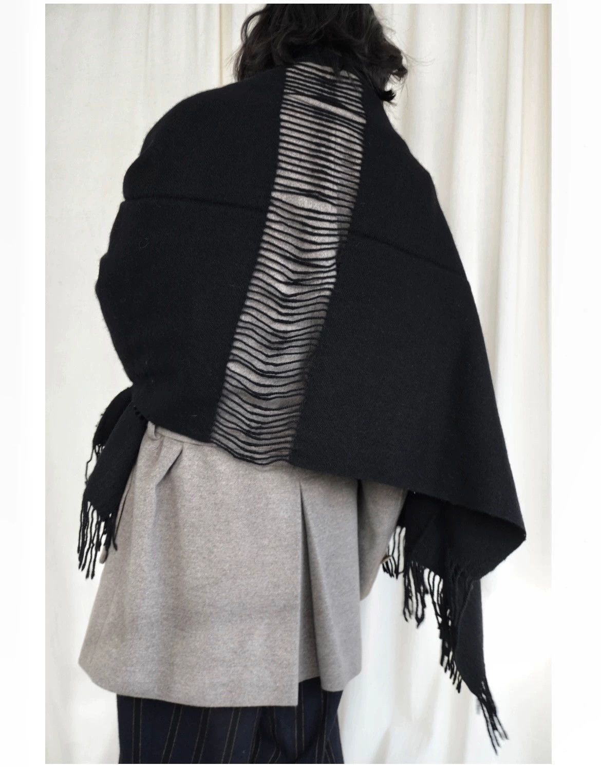 Y's Y's by Yohji Yamamoto 1990s Cutout Wool Scarf/Shawl Size ONE SIZE - 1 Thumbnail