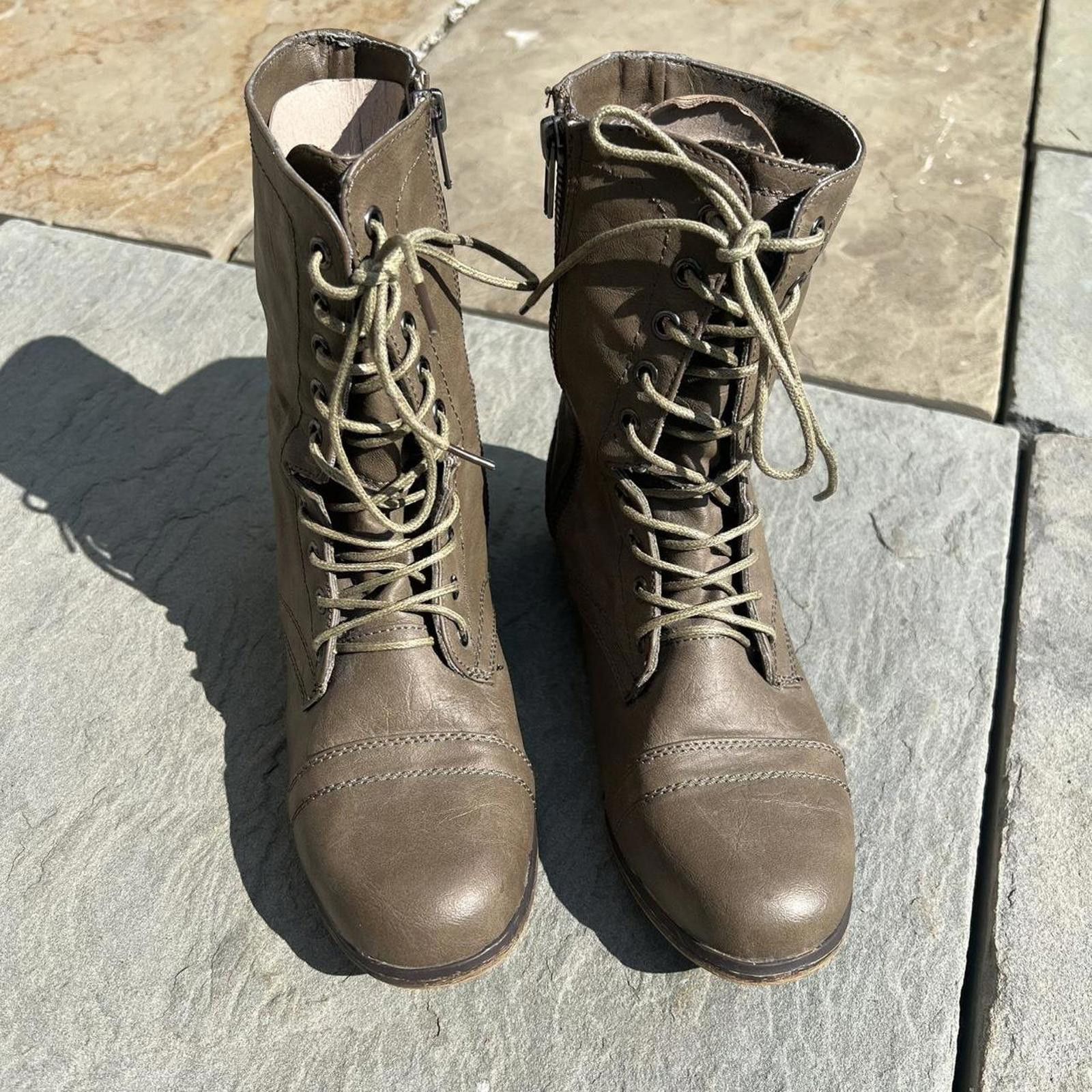 Steve Madden Brown Tan Leather Lace Up Boots Size 6 Size US 6 / IT 36 - 3 Thumbnail