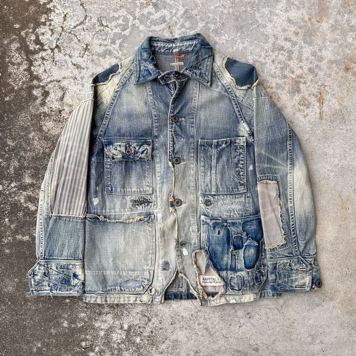 Kapital Old man and the sea weathered Boro chore coat patchwork Size US S / EU 44-46 / 1 - 1 Thumbnail