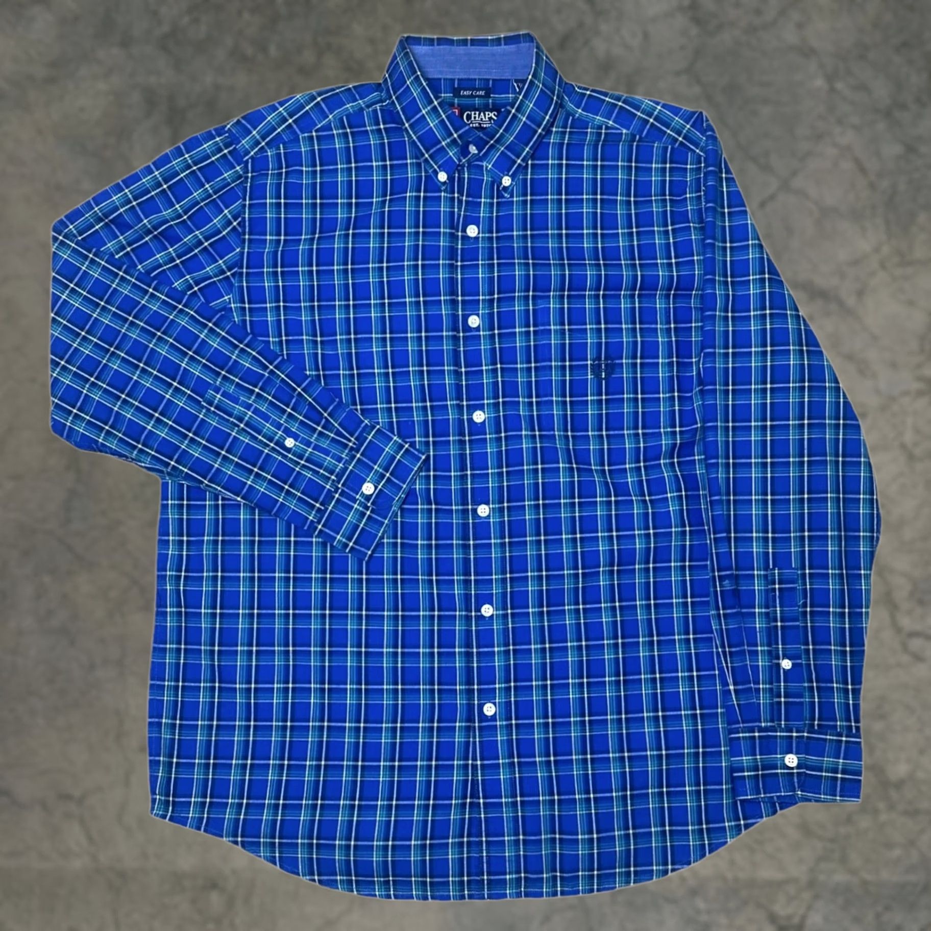 Chaps Chaps Mens Large Blue Plaid Button-Down Long Sleeve Shirt Size US L / EU 52-54 / 3 - 1 Thumbnail