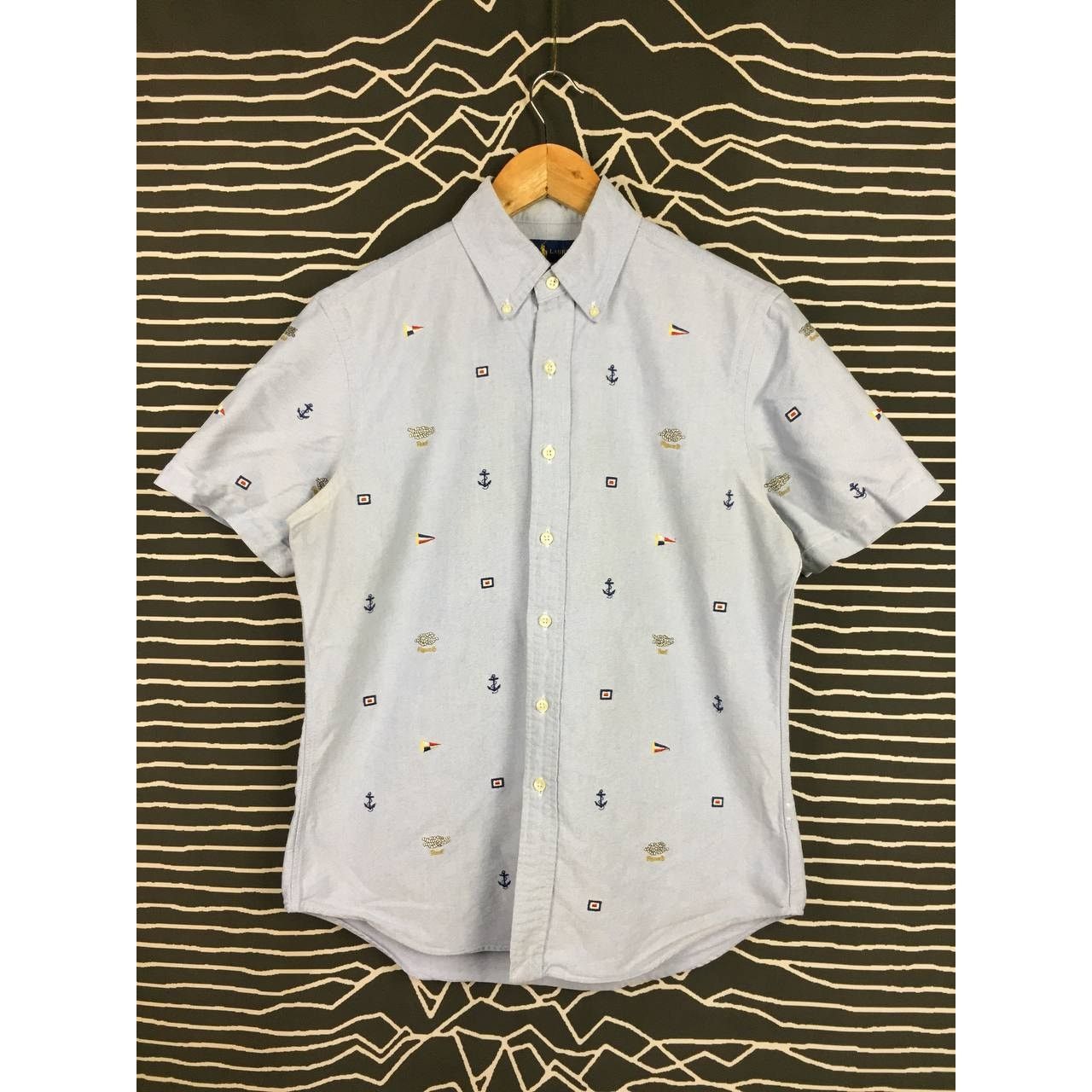 Ralph Lauren × Vintage Vtg Ralph Lauren Nautical Embroidered Oxford Shirt Size US S / EU 44-46 / 1 - 1 Thumbnail