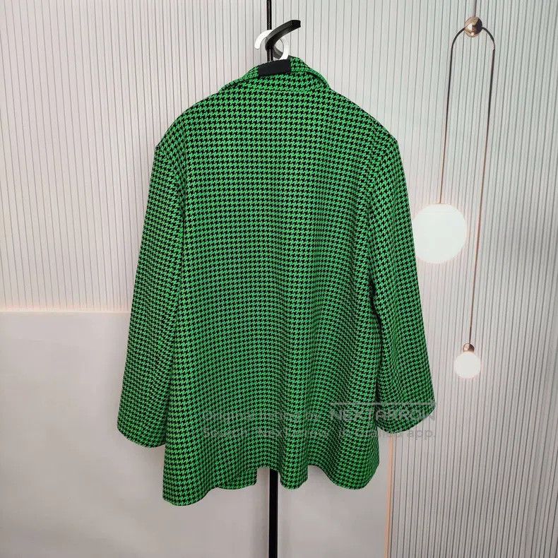 Balenciaga Balenciaga Green Houndstooth Knit Jacket Size 36 Size XS / US 0-2 / IT 36-38 - 2 Thumbnail
