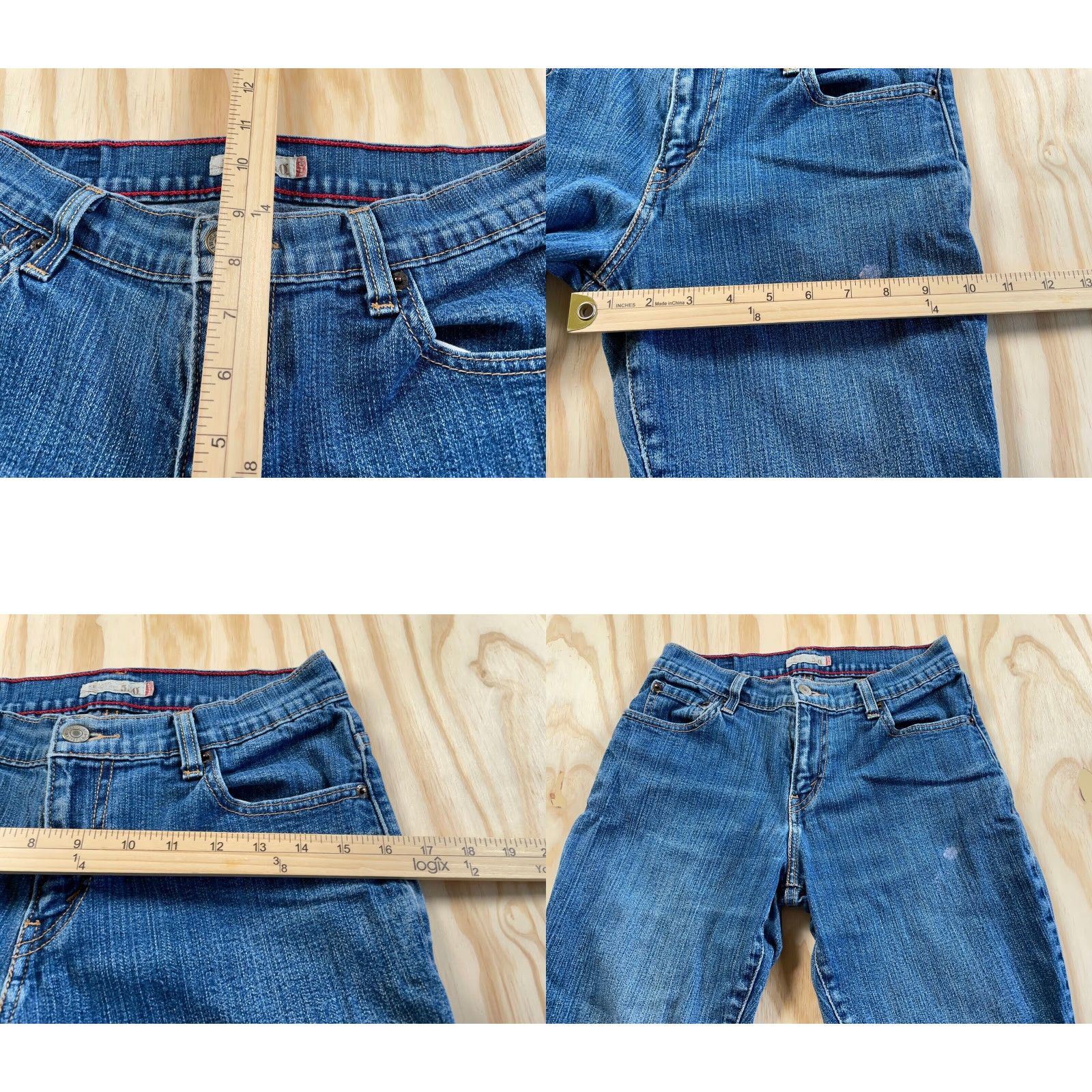 Levi's VTG Levi's 550 Relaxed Boot Cut Jeans Womens 6 Short Blue Denim Pattern Solid Retro 90s Hippster Classic Jeans Size 28" / US 6 / IT 42 - 8 Thumbnail