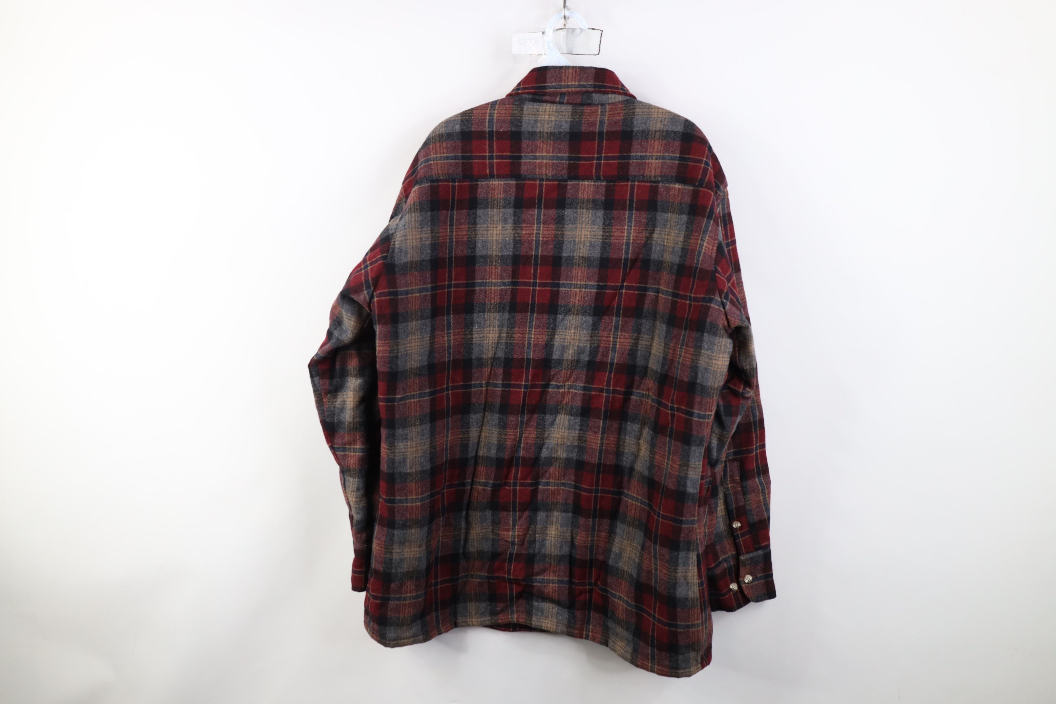 Vintage Vintage 70s Streetwear Wool Blend Shirt Jacket Jac Plaid Size US L / EU 52-54 / 3 - 12 Thumbnail