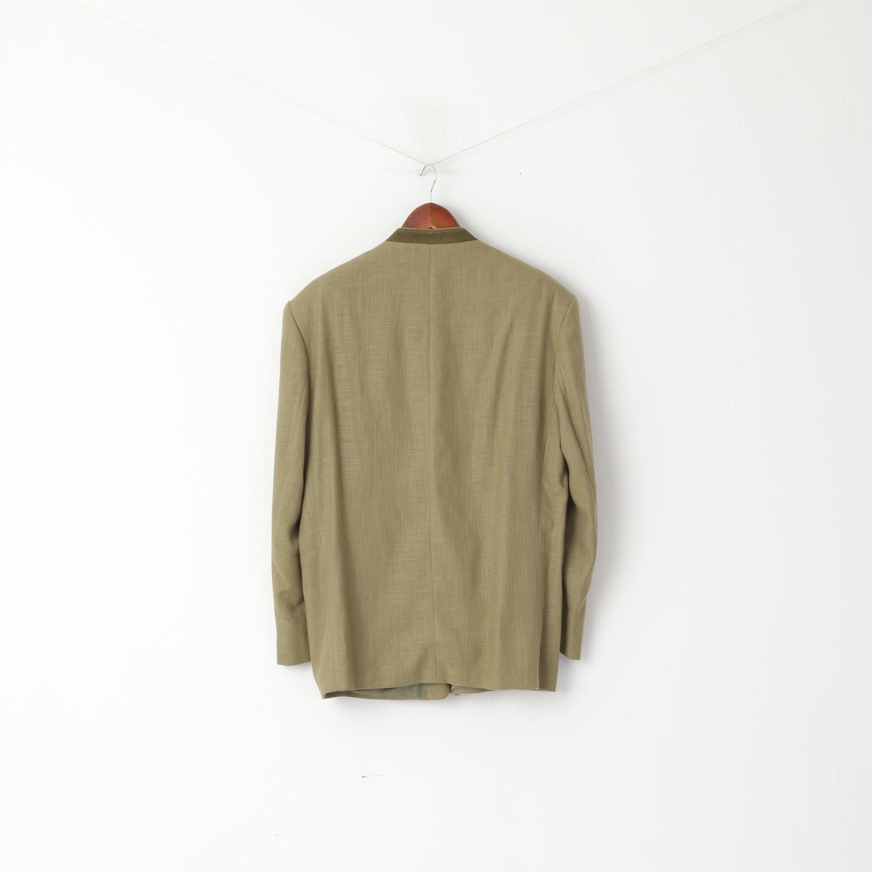 Vintage Walbusch Men 25 40 Blazer Green Linen Blend Tyrol 5072 Size 40R - 8 Thumbnail