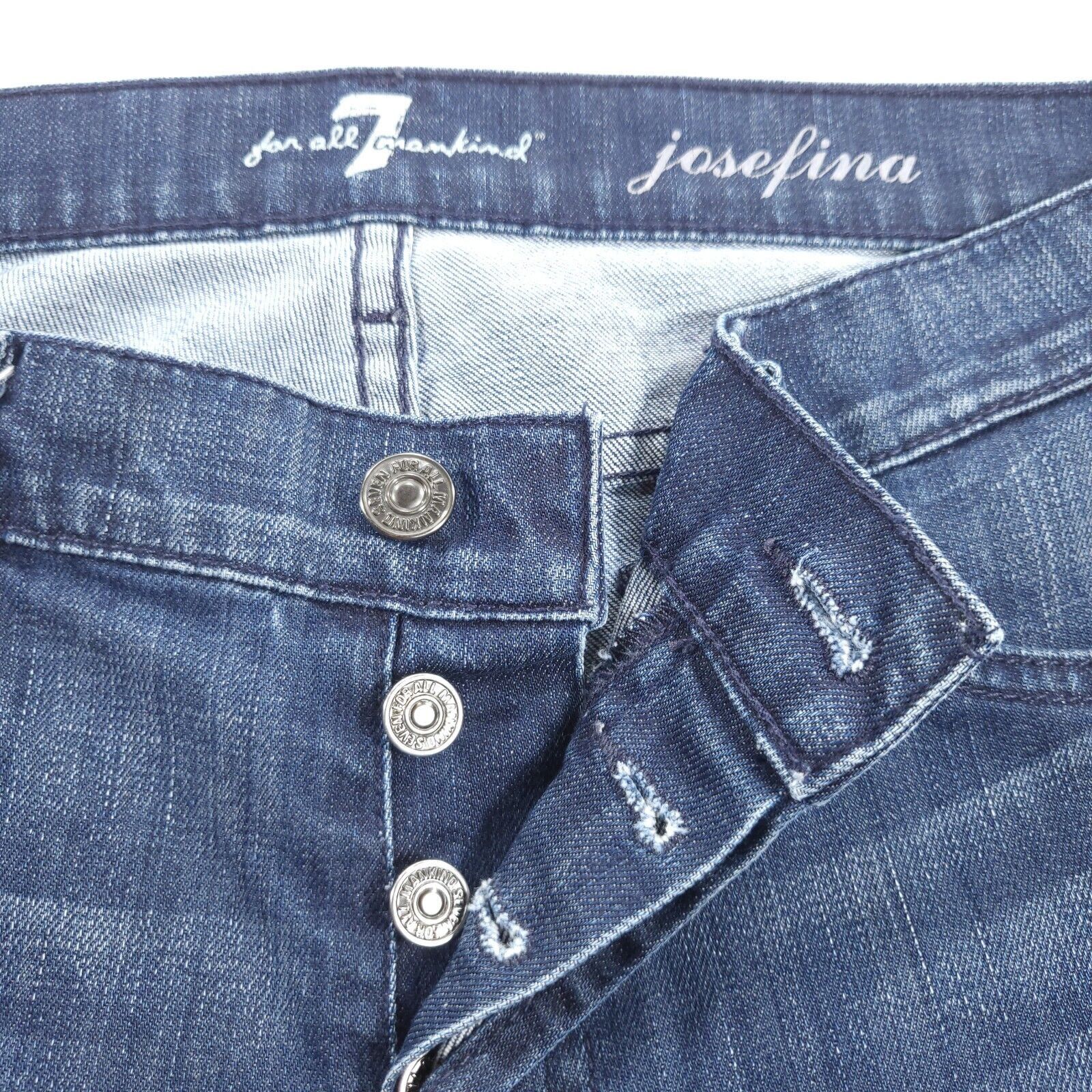 7 For All Mankind 7 For All Mankind Josefina Button Jeans Womens Size 28 Blue Size 31" - 6 Thumbnail
