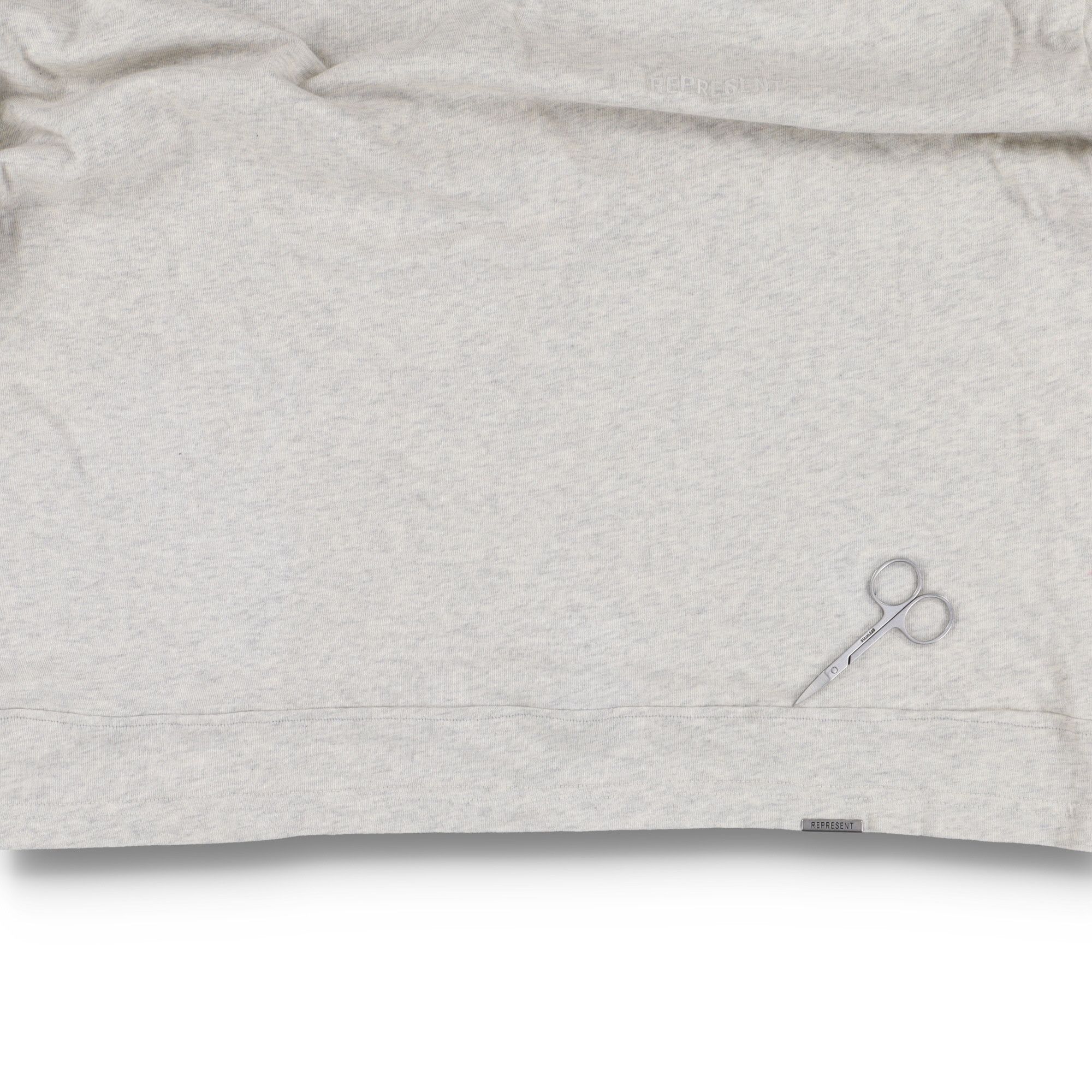 Represent Clo. Grey Cream Marl Embroidered Logo Boxy T-Shirt Size US L / EU 52-54 / 3 - 6 Thumbnail