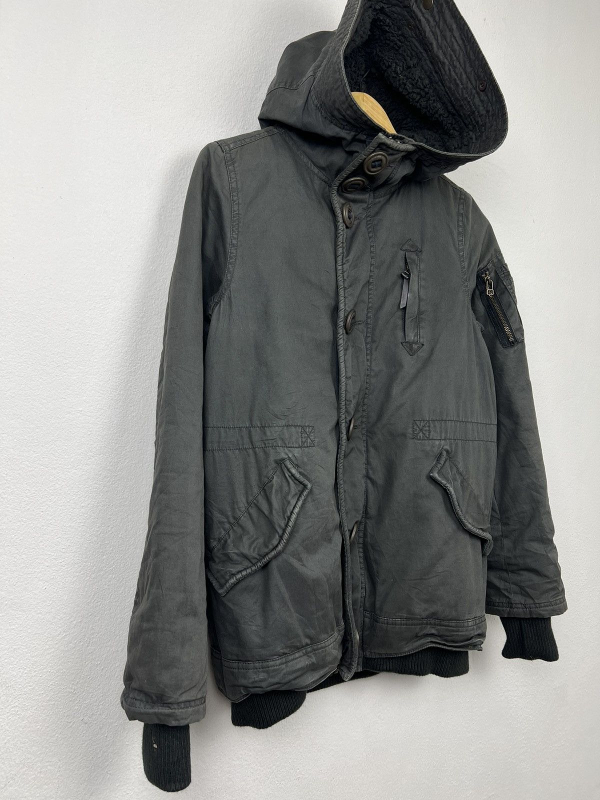 Japanese Brand Rodeo Crowns "Militia" 2-in-1 Bomber Hoodie Jacket Size S / US 4 / IT 40 - 3 Thumbnail