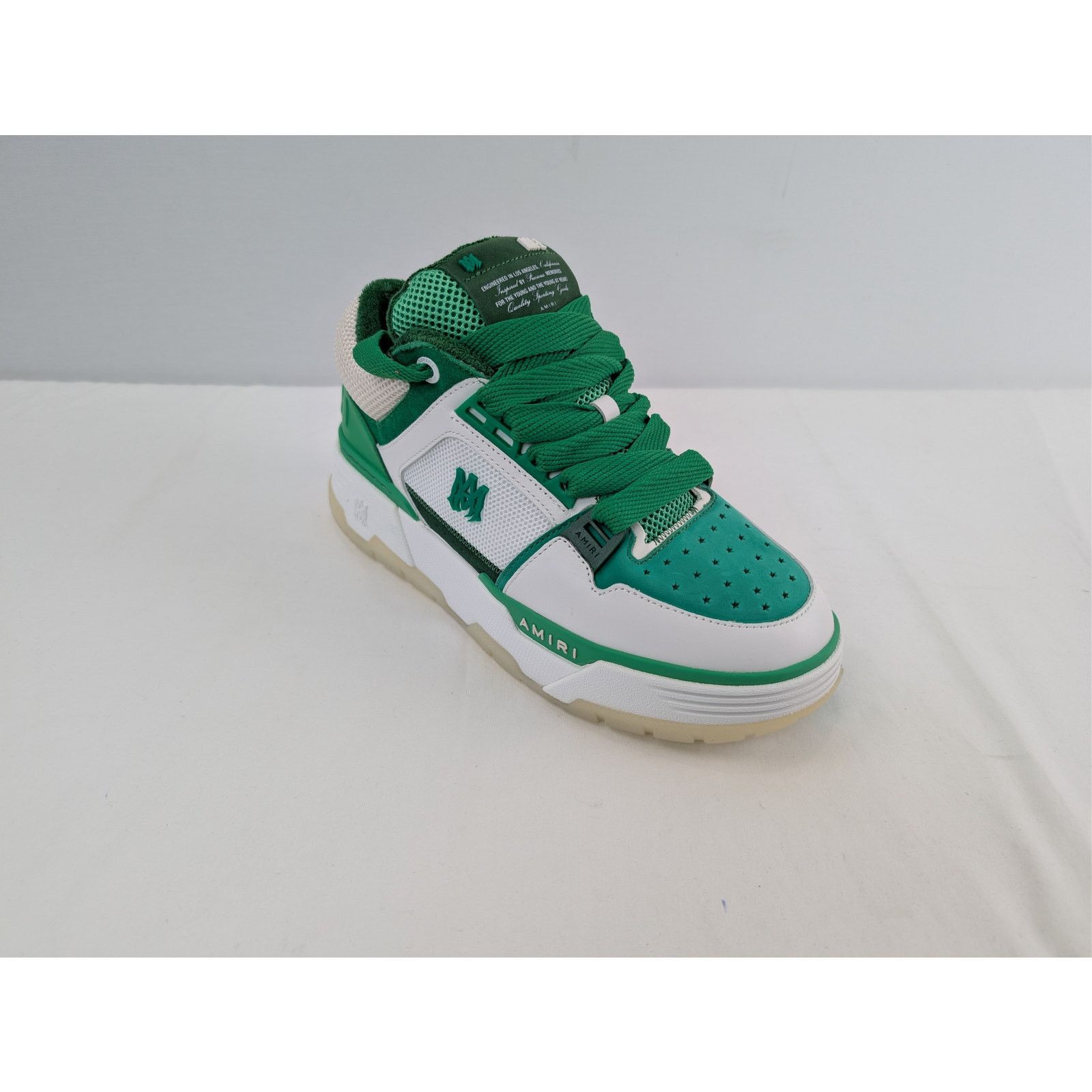 Amiri o1rshd1 MA-1 Low-Top Sneakers in White / Green Size US 11 / EU 44 - 3 Thumbnail
