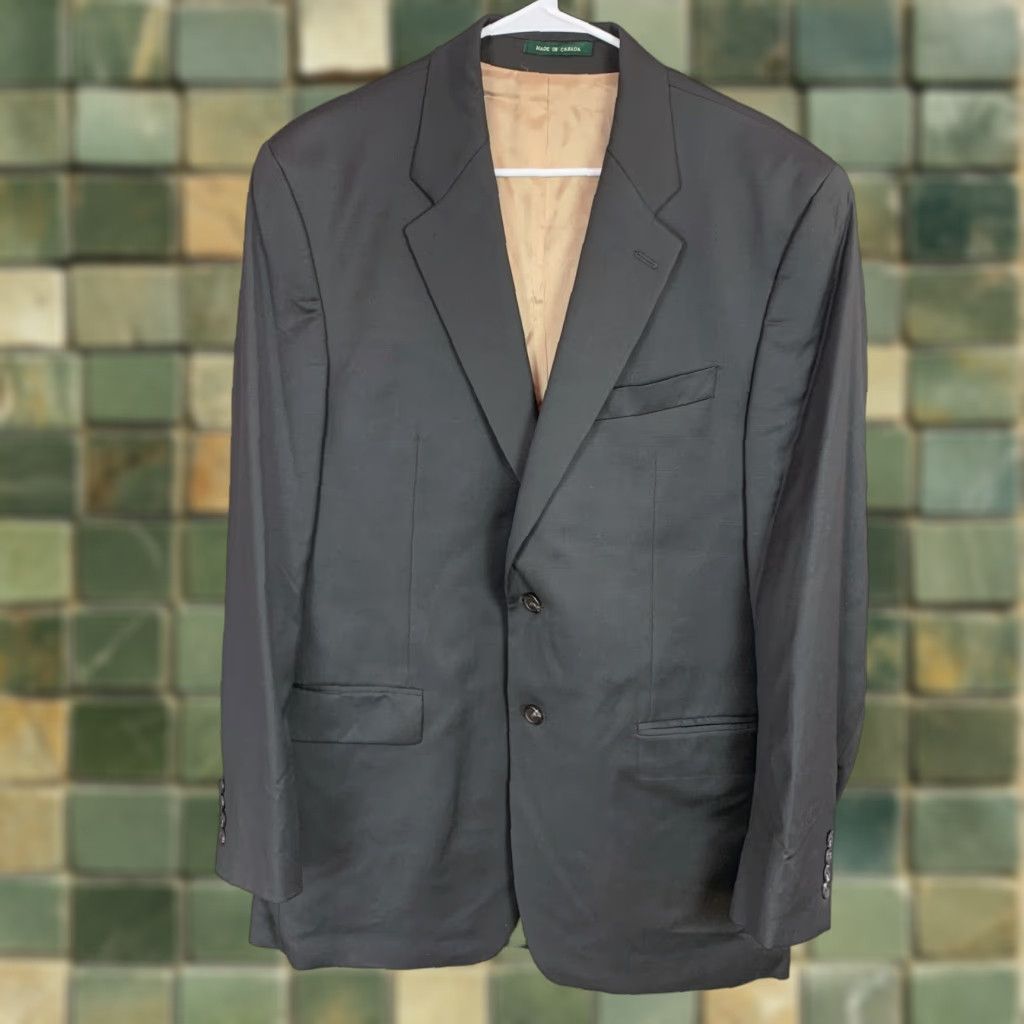Ralph Lauren Lauren Ralph Lauren Dark Gray Cashmere Wool Blazer Suit Sport Coat 42L Men Long Jacket Coat 42 Gray 92% Wool 8% Cashmere Vintage? Size 42R - 1 Thumbnail
