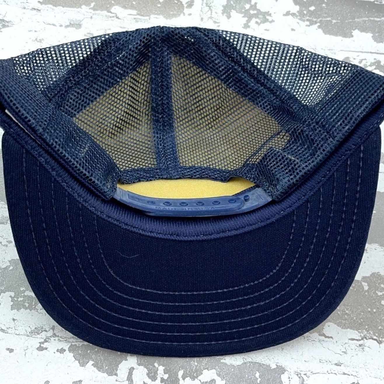 Vintage VINTAGE Terry Eagle Coal Mine Trucker Hat Cap 80s Snap Back Leafs R Blue Adult Mens Size ONE SIZE - 4 Thumbnail