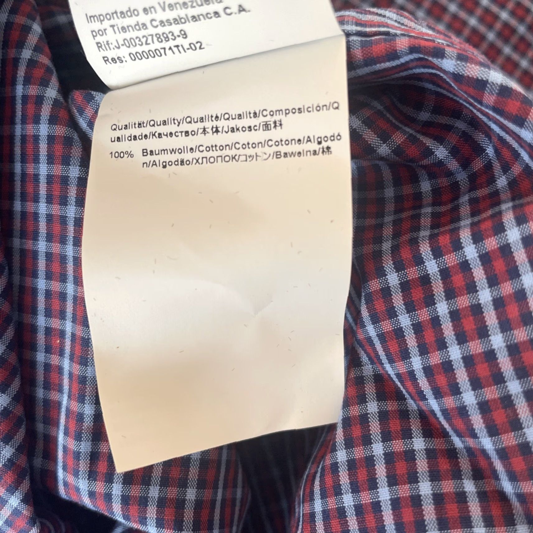 Hugo Boss HUGO BOSS Dress Shirt Mens 17.5 34/35 Plaid Long Sleeve Mulitcolor Sh s? Size 48R - 6 Thumbnail