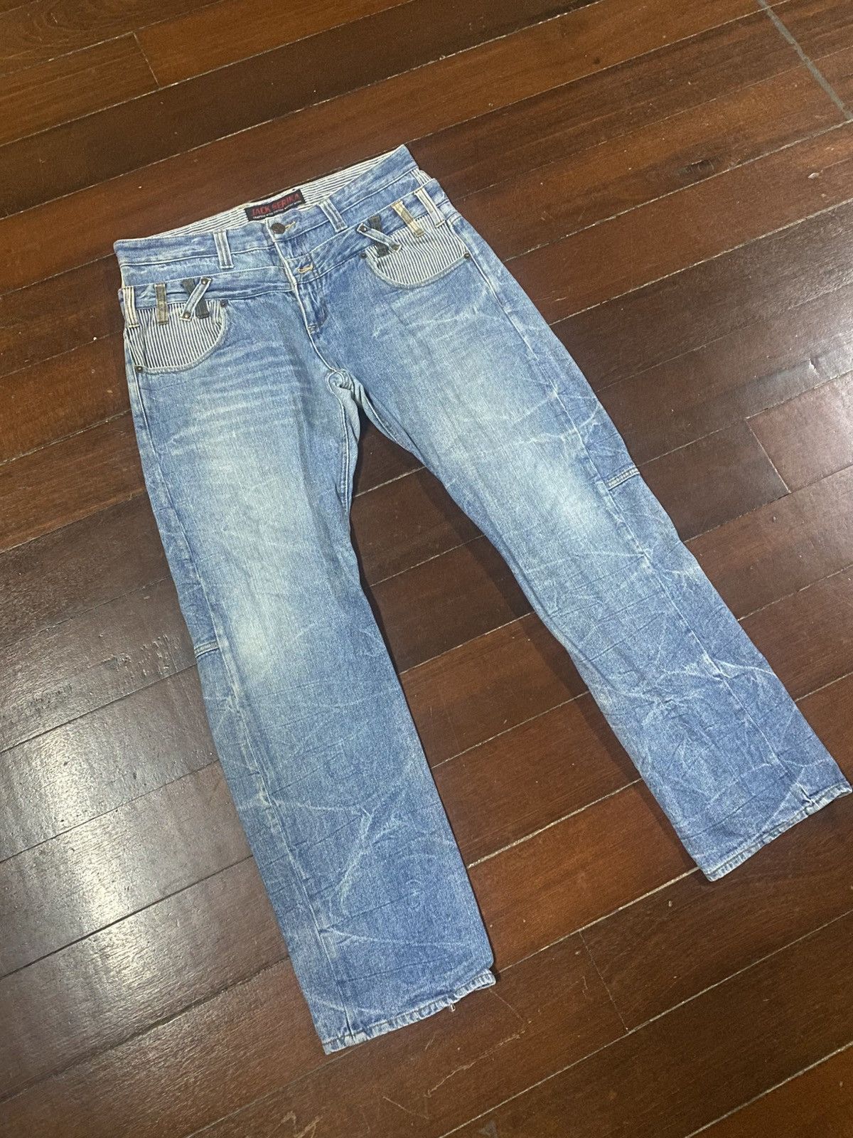 Japanese Brand Rare Jack Serika Double Waist Punk Style Japan Jeans Size US 34 / EU 50 - 2 Thumbnail