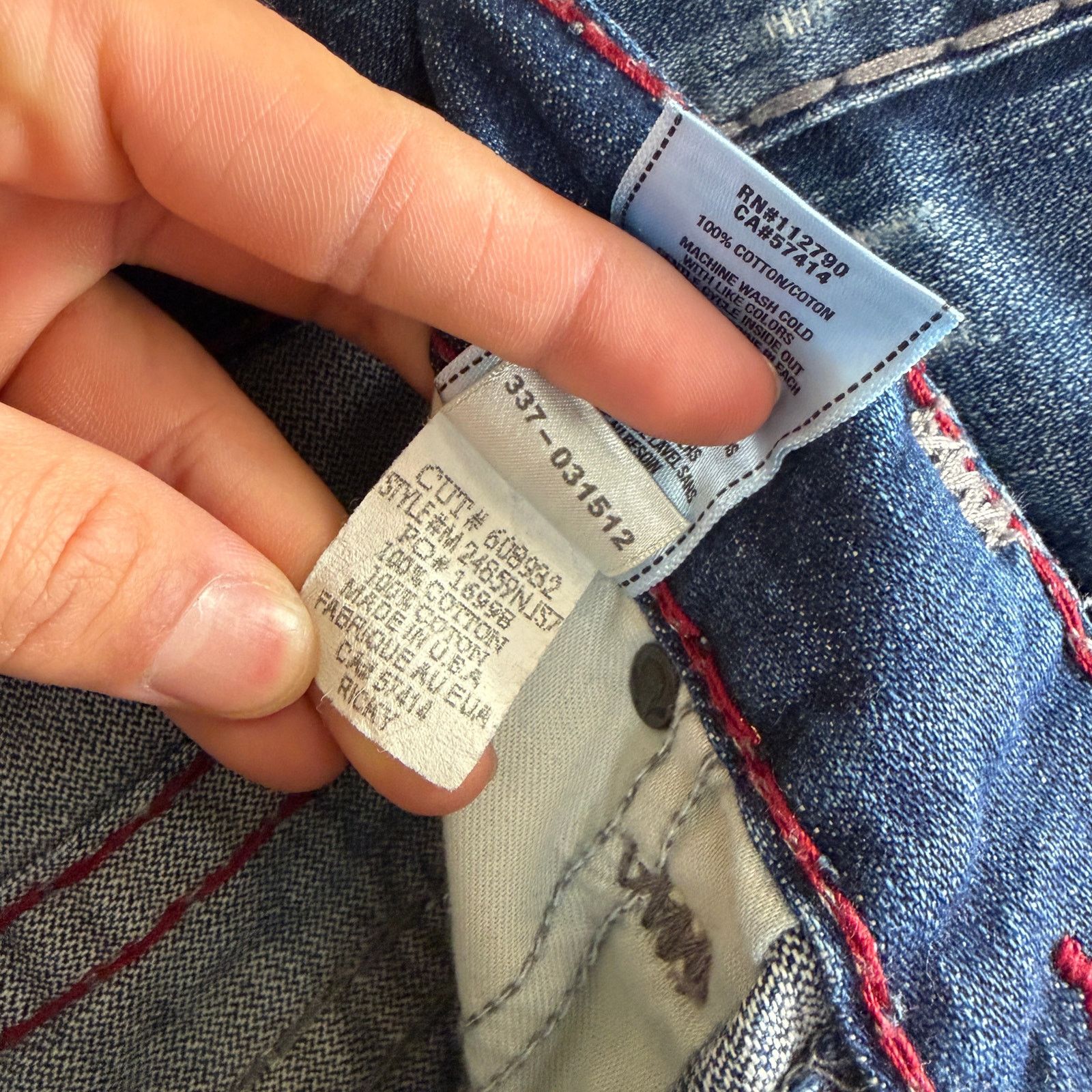 True Religion True Religion Ricky Relaxed Straight Sz 38 Distressed Jeans Size US 38 / EU 54 - 7 Thumbnail
