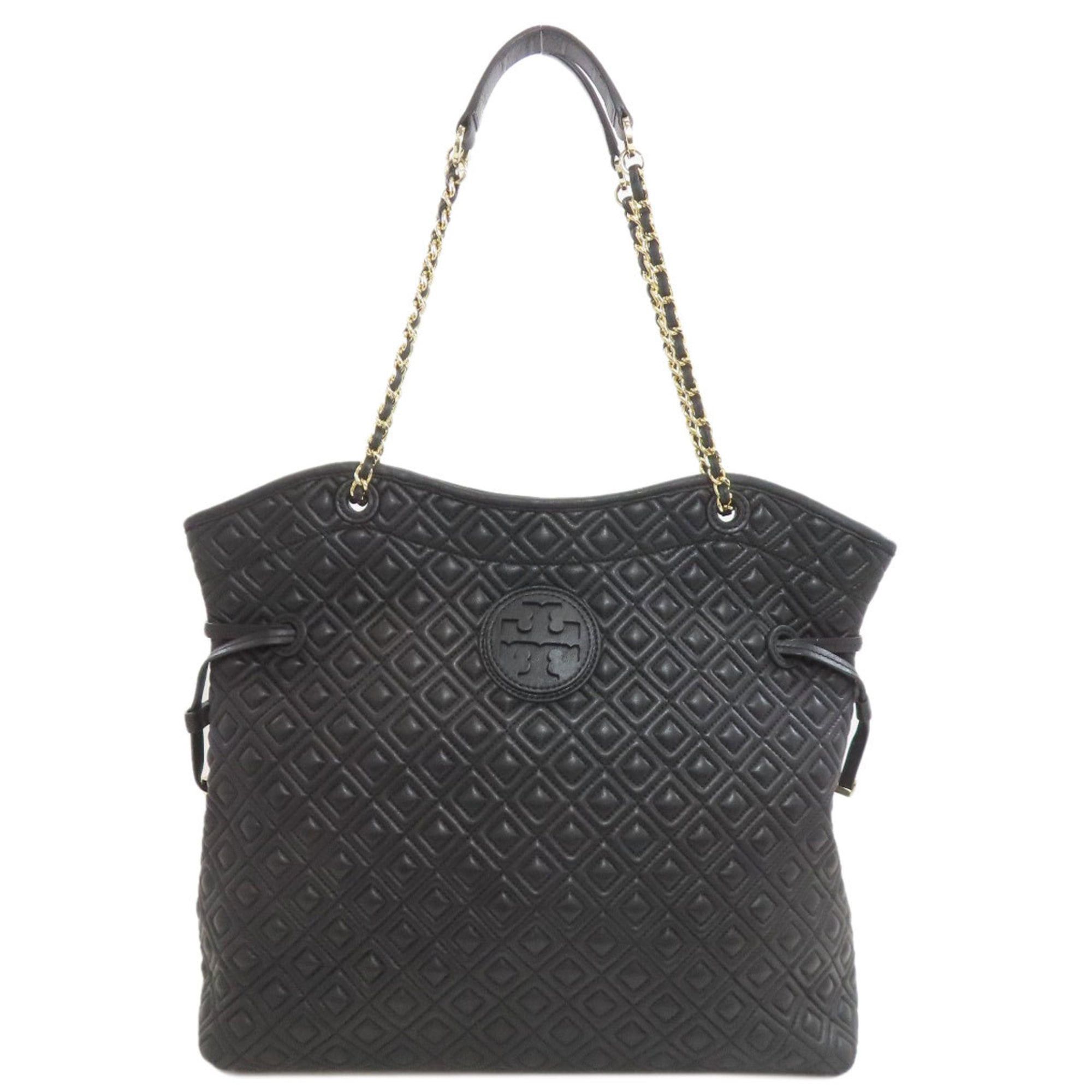 Tory Burch Diamond Stitch Tote Bag Leather Women's in Black