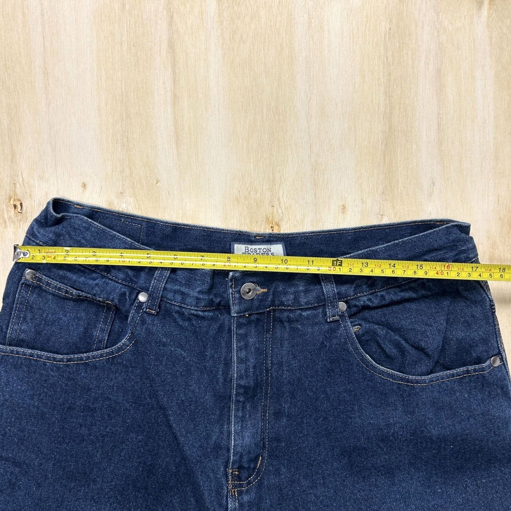 Denime Boston Traders Jeans Mens 36x30 Blue Denim Relaxed Straight Fit Flannel Lined Pockets Winter Insulated Denim Cotton Zip Size US 36 / EU 52 - 6 Thumbnail