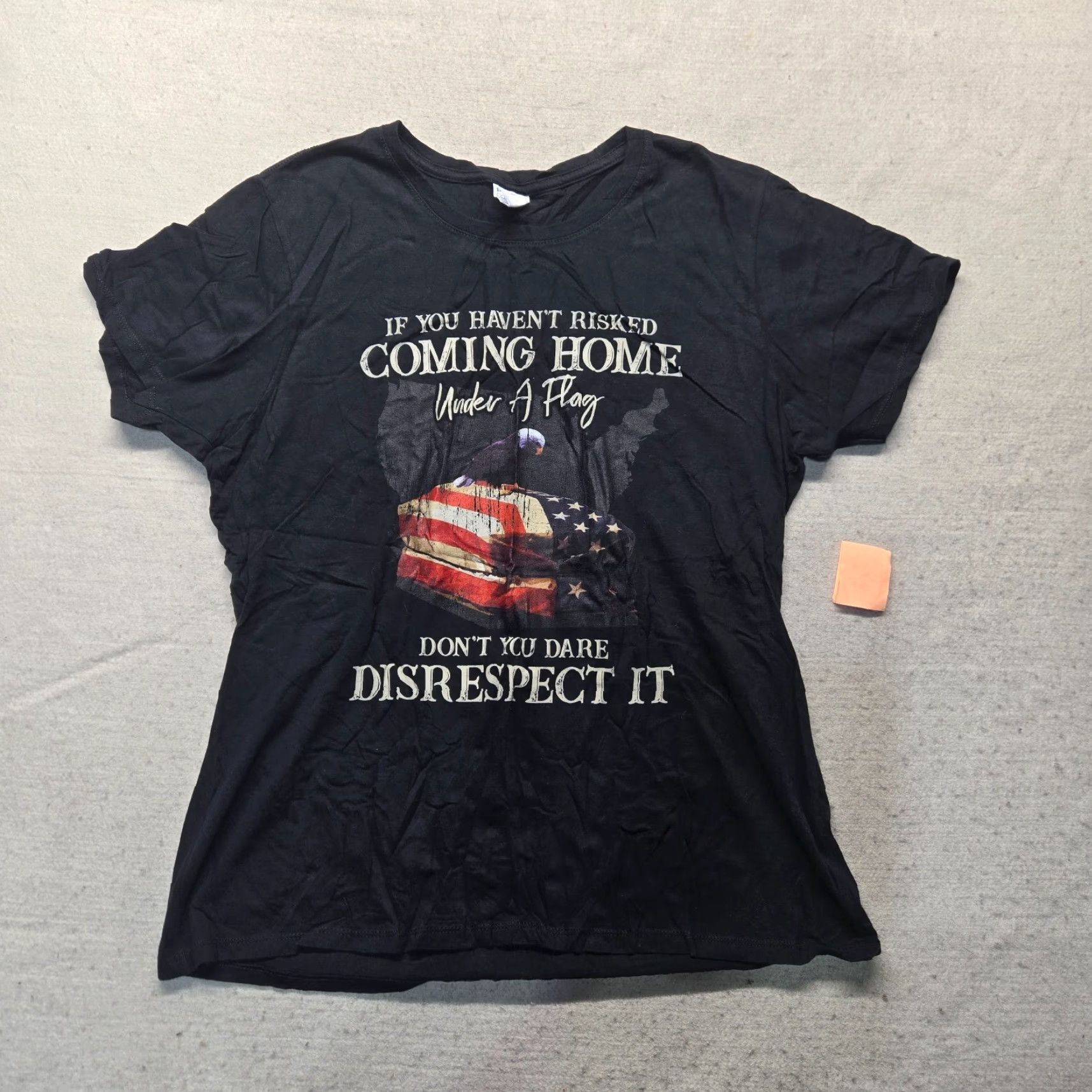 Vintage VINTAGE If You Haven't Risked Coming Home Under A Flag Gift T-Shirt Women XL Black Shirt Women XL Black 90s? Size XL / US 12-14 / IT 48-50 - 2 Thumbnail