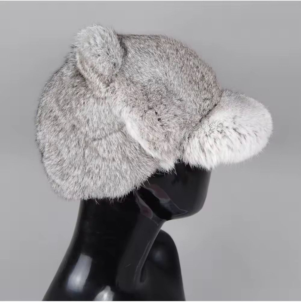 Japanese Brand Aesthetic Rabbit Fur Hat Unisex Size ONE SIZE - 2 Thumbnail
