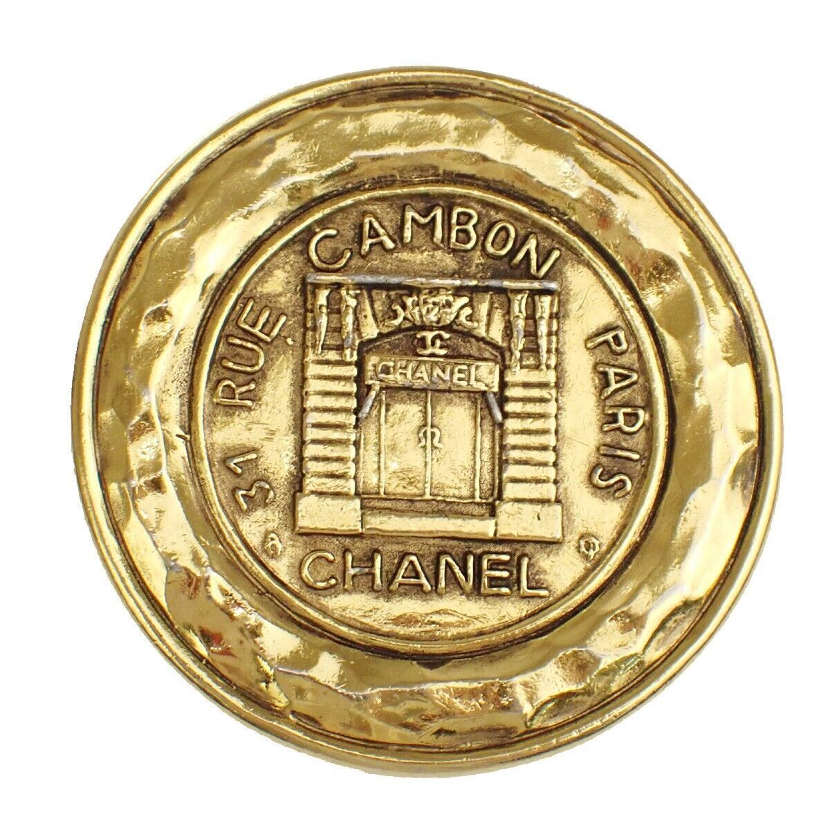 image of Chanel Cambon Line Brooch in Gold, Women's