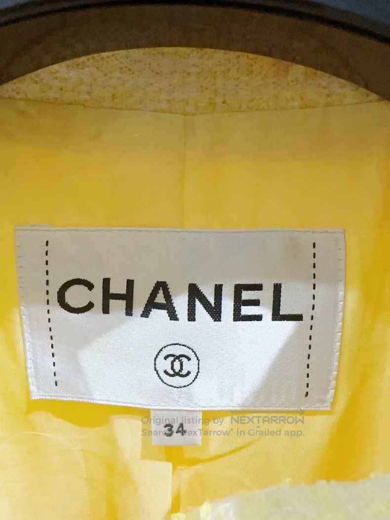Chanel Chanel 21P chick yellow tweed coat Size XXS / US 00 / IT 34 - 3 Thumbnail