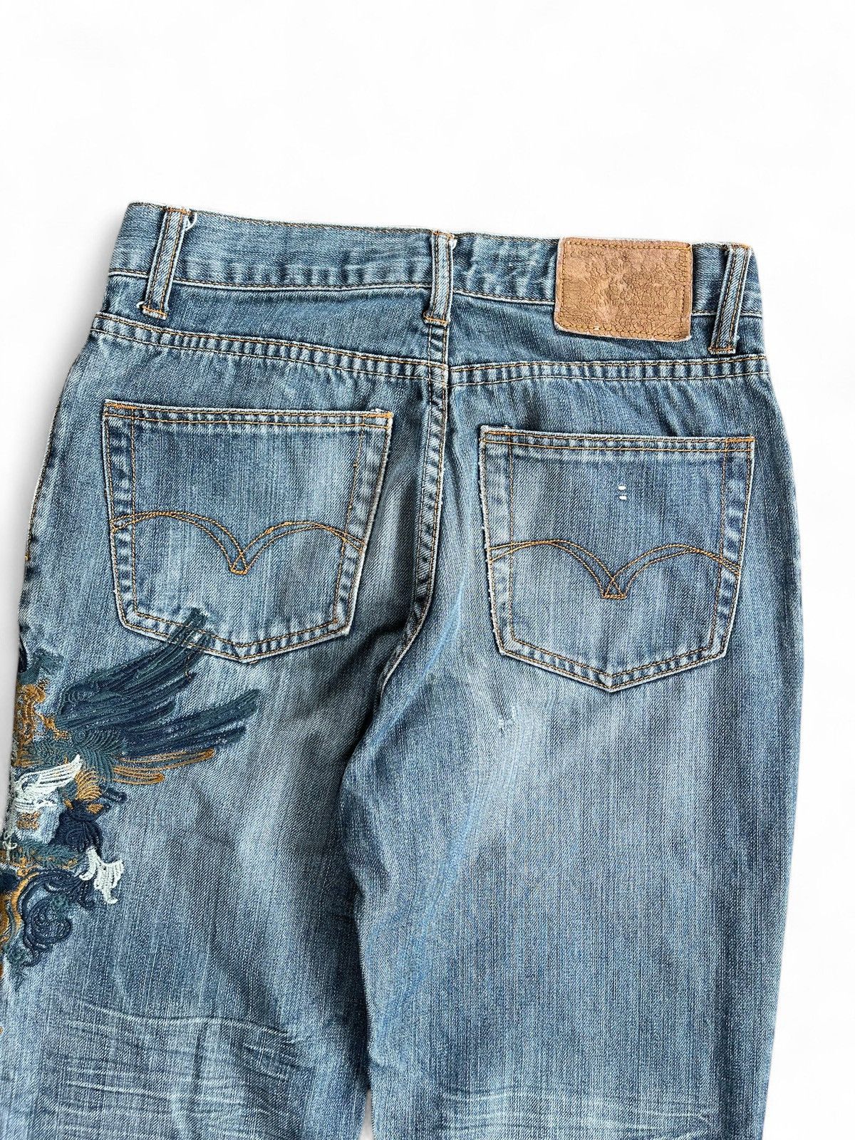 Japanese Brand DAPPER Light Blue STRAIGHT Jeans w/ Unique Embroidery Size US 30 / EU 46 - 8 Thumbnail
