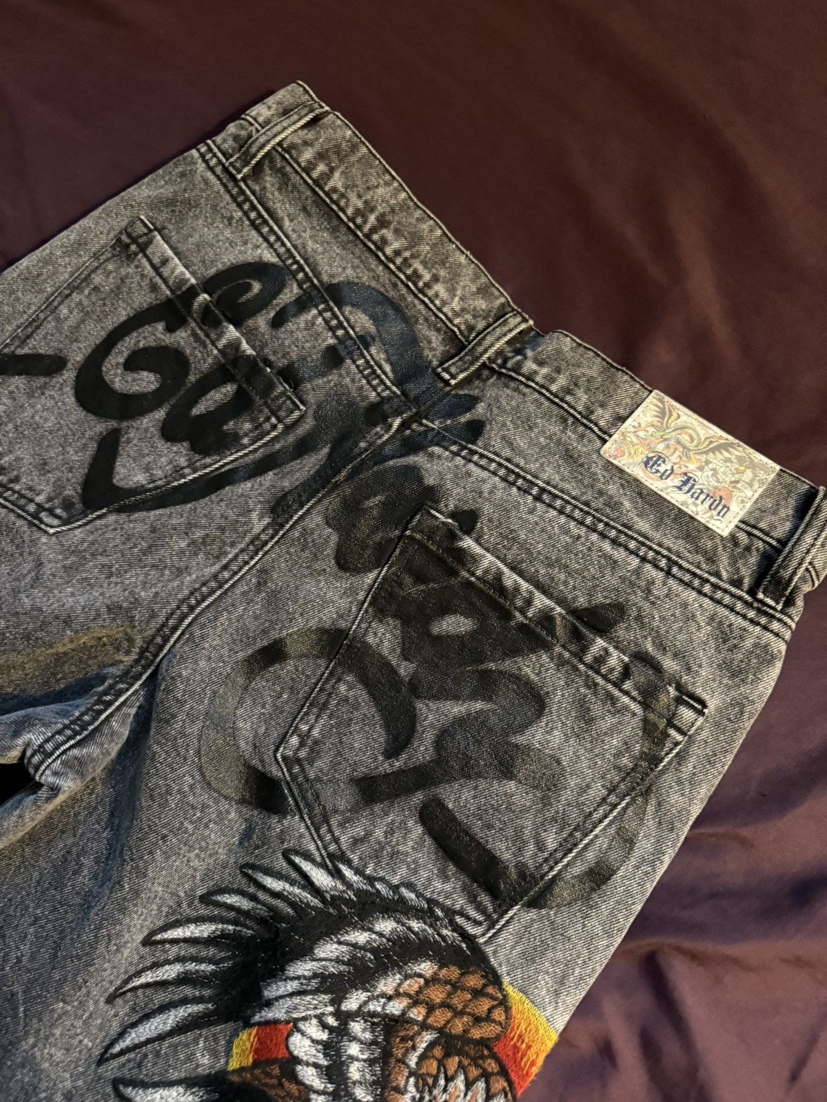 Ed Hardy Ed hardy jeans mens 32 grey with embroidery Size US 32 / EU 48 - 3 Thumbnail