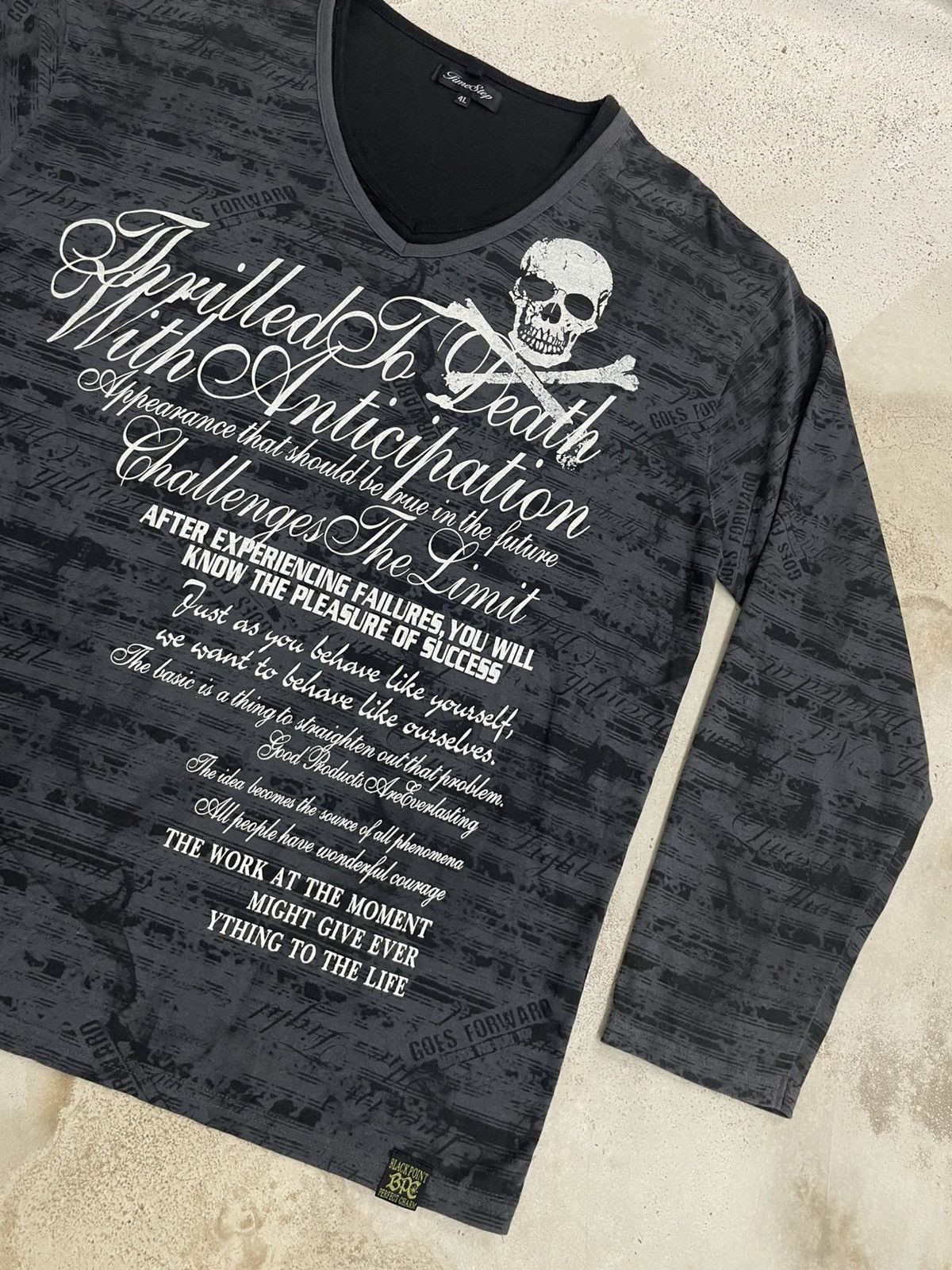 Hysteric Glamour Timestep Layer Y2K Emo Skull Affliction Wording Size US XXL / EU 58 / 5 - 5 Thumbnail