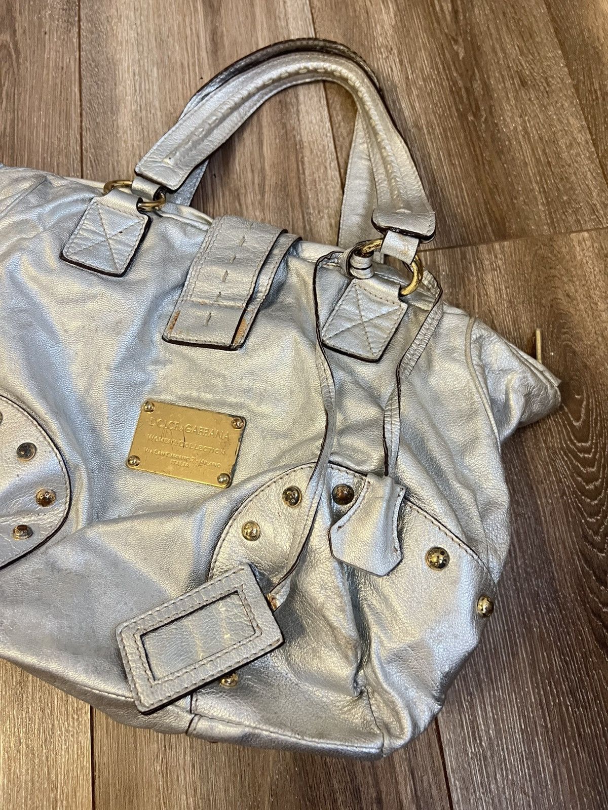 Dolce & Gabbana DOLCE & GABBANA Silver Leather Satchel Bag Size ONE SIZE - 5 Thumbnail