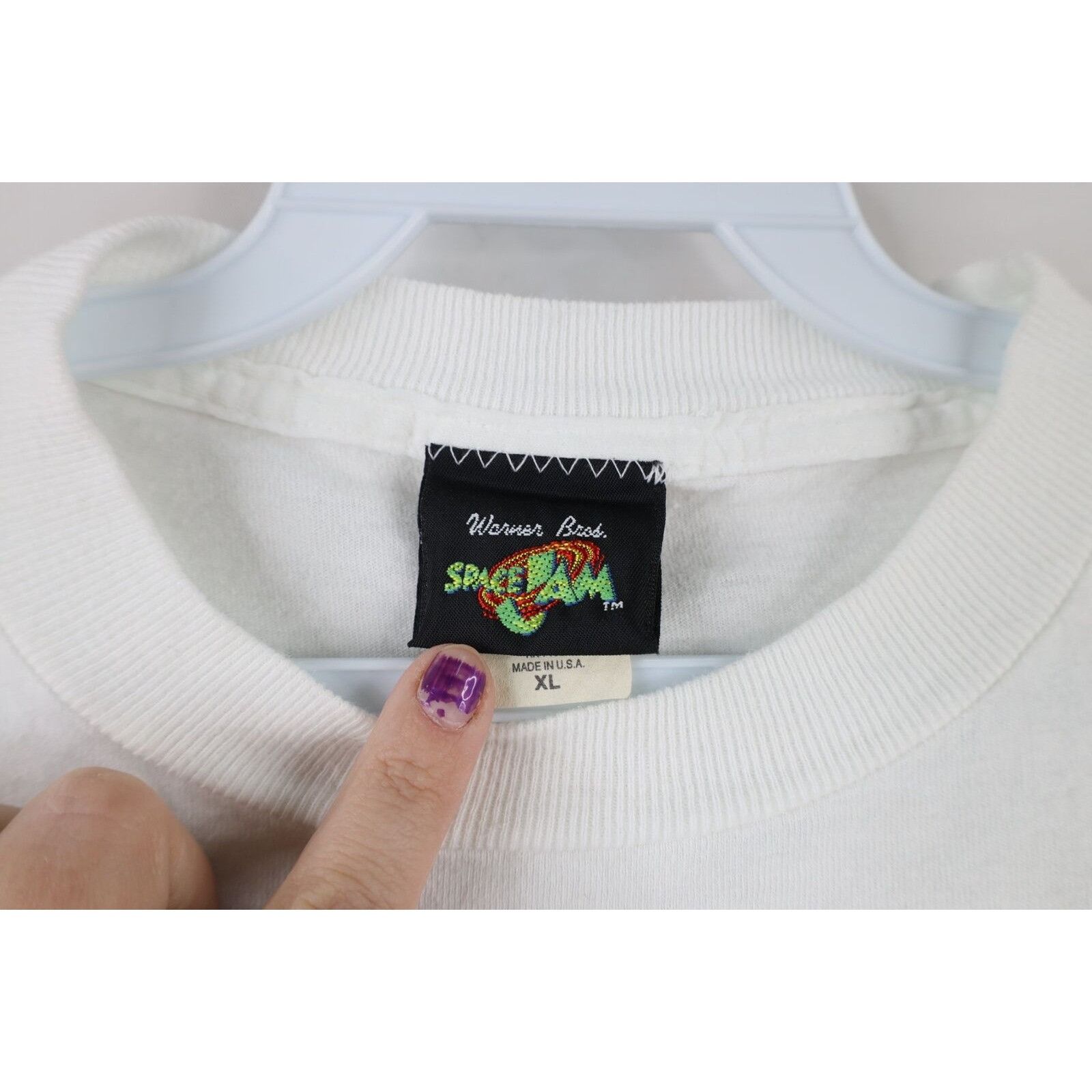 Vintage Vintage 90s All Over Print Space Jam Basketball T-Shirt Size US XL / EU 56 / 4 - 9 Thumbnail