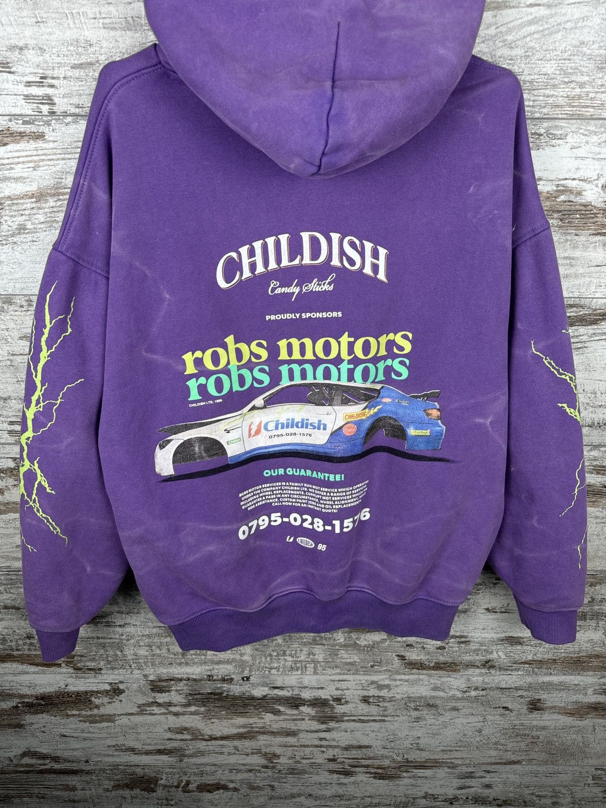 Designer Childish Robs Motors 90s Purple Hoodie Big Logo Y2K Racing Size US M / EU 48-50 / 2 - 11 Thumbnail