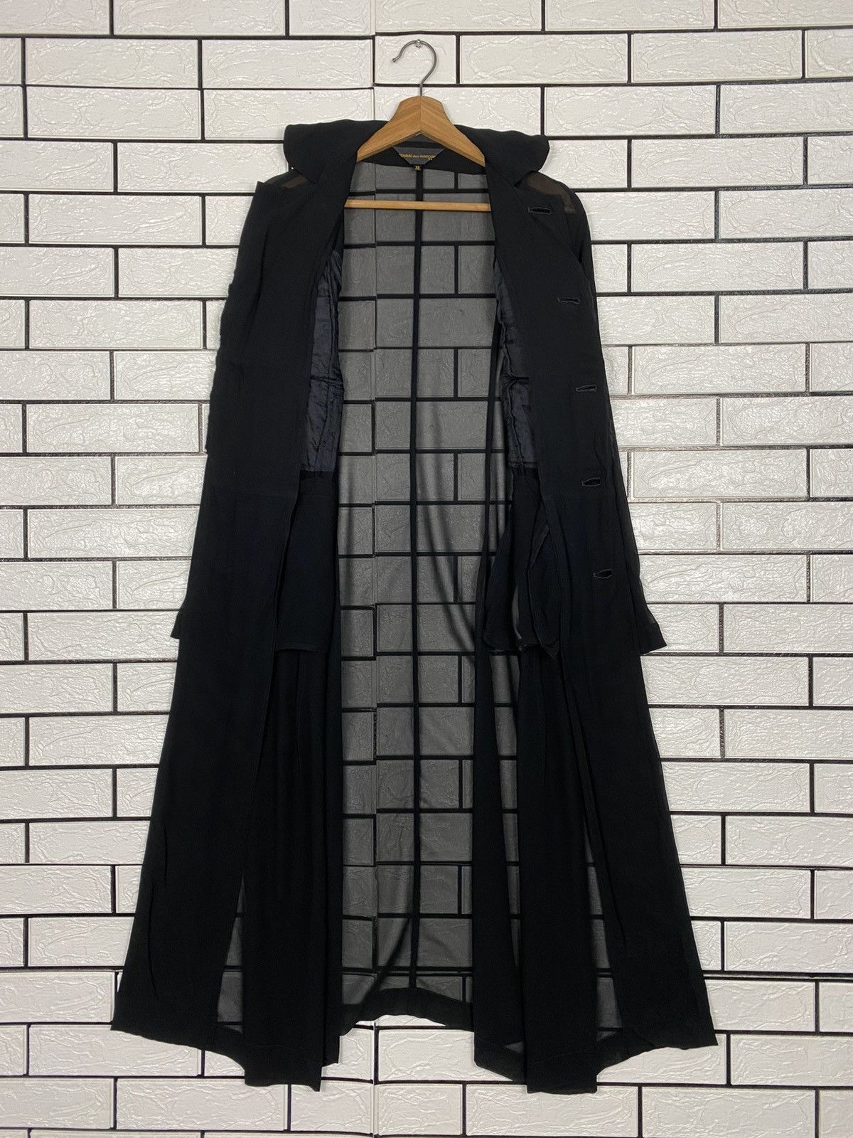 Comme des Garcons 🔥AD2015 COMME DES GARCONS SHEER DRAPED DUSTER DRESS RUNWAY Size XS / US 0-2 / IT 36-38 - 11 Thumbnail