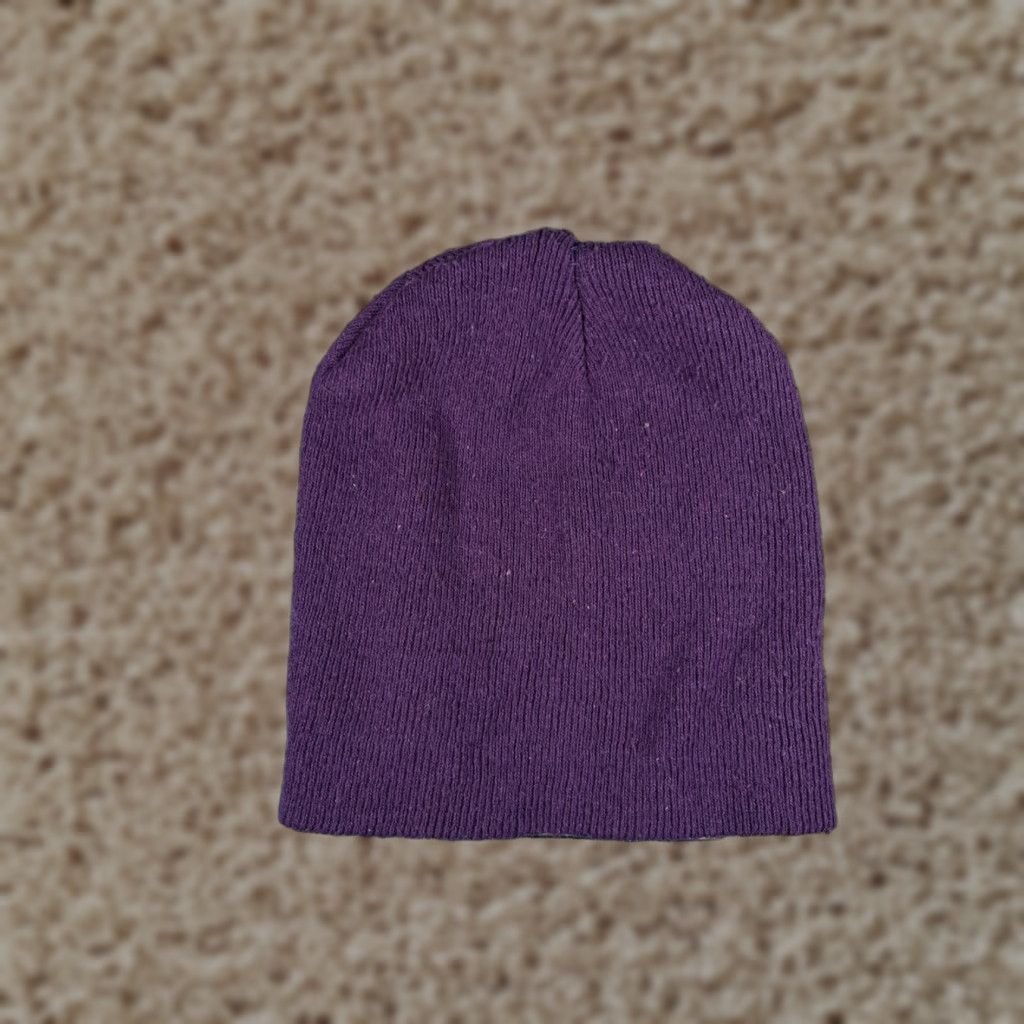Vintage Womens Beanie Hat - Knit Toque, One Size, Purple, 100% Acrylic, Outdoor Ski Gear, Fall Winter, Adult Women Size ONE SIZE - 1 Thumbnail
