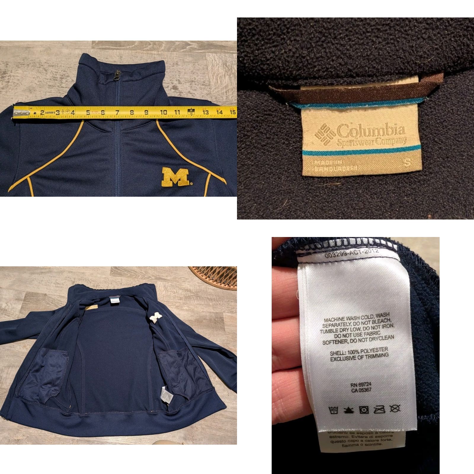 NCAA Columbia Michigan Wolverines Full Zip Jacket Womens S Blue Pockets NCAA Size S / US 4 / IT 40 - 8 Thumbnail