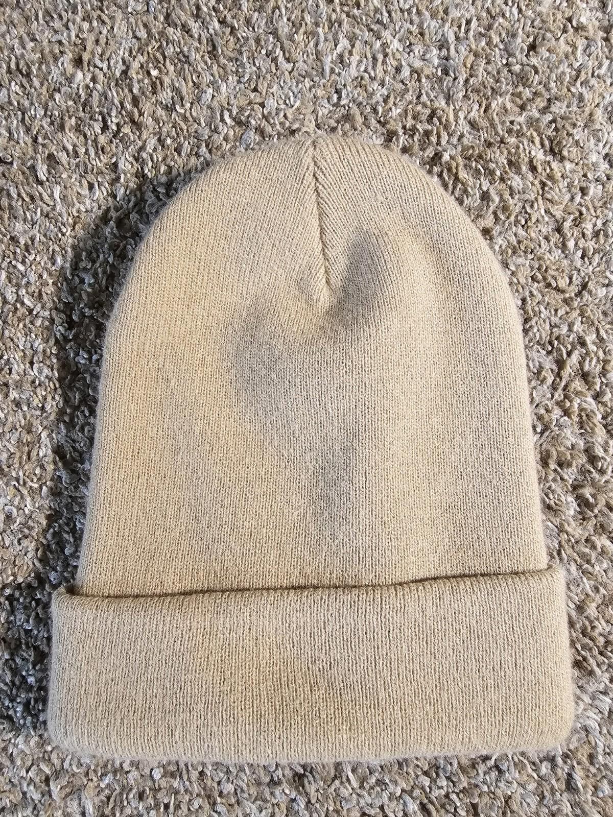 American Eagle Outfitters American Eagle AE Beanie Hat One Size Beige Tan Knit Logo Size ONE SIZE - 3 Thumbnail