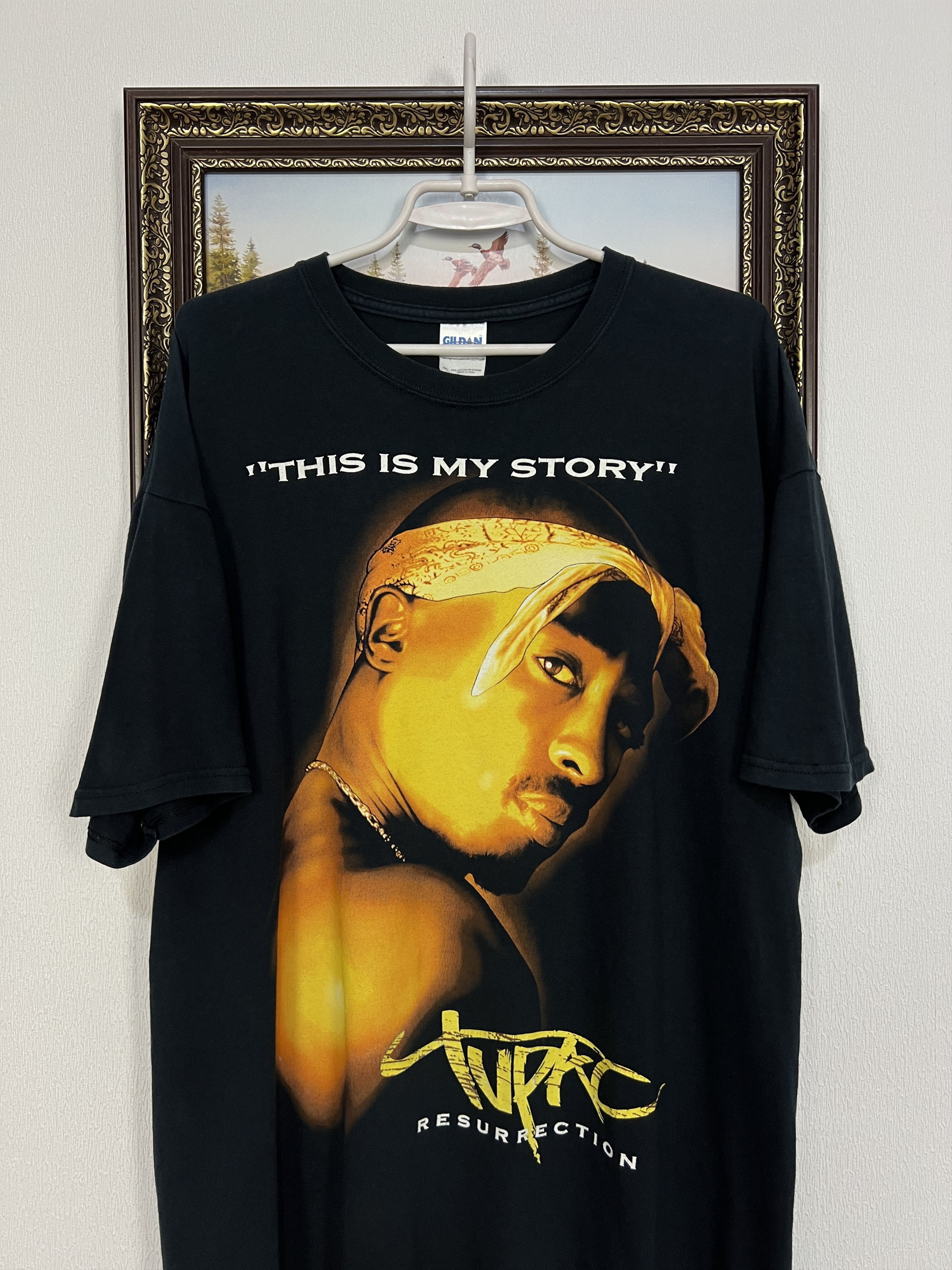 Vintage Rap Tee 2Pac Shirt Hip Hop Tupac Shakur Resurrection Shirt Size US XL / EU 56 / 4 - 2 Thumbnail