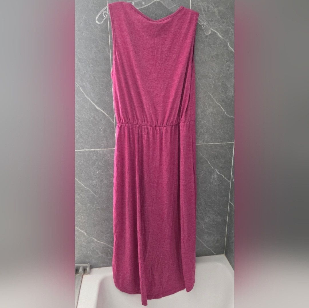Unknown London NWT Halara Deep V Neck Plicated High Low Midi Dress M Size M / US 6-8 / IT 42-44 - 2 Thumbnail