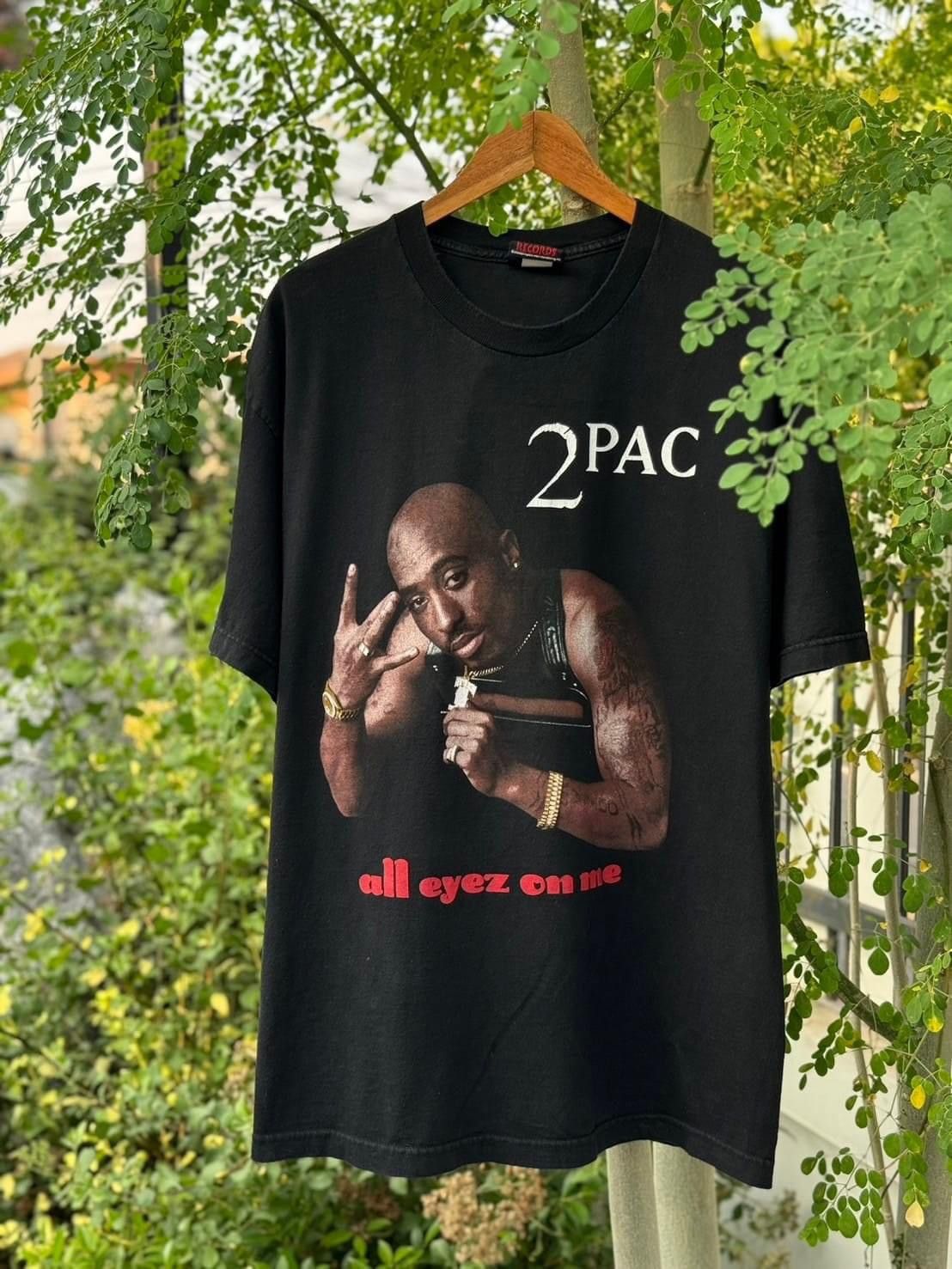 Image of Rap Tees x Vintage 2005 Death Row Records Tupac “All Eyez On Me” T Shirt in Black (Size Small)