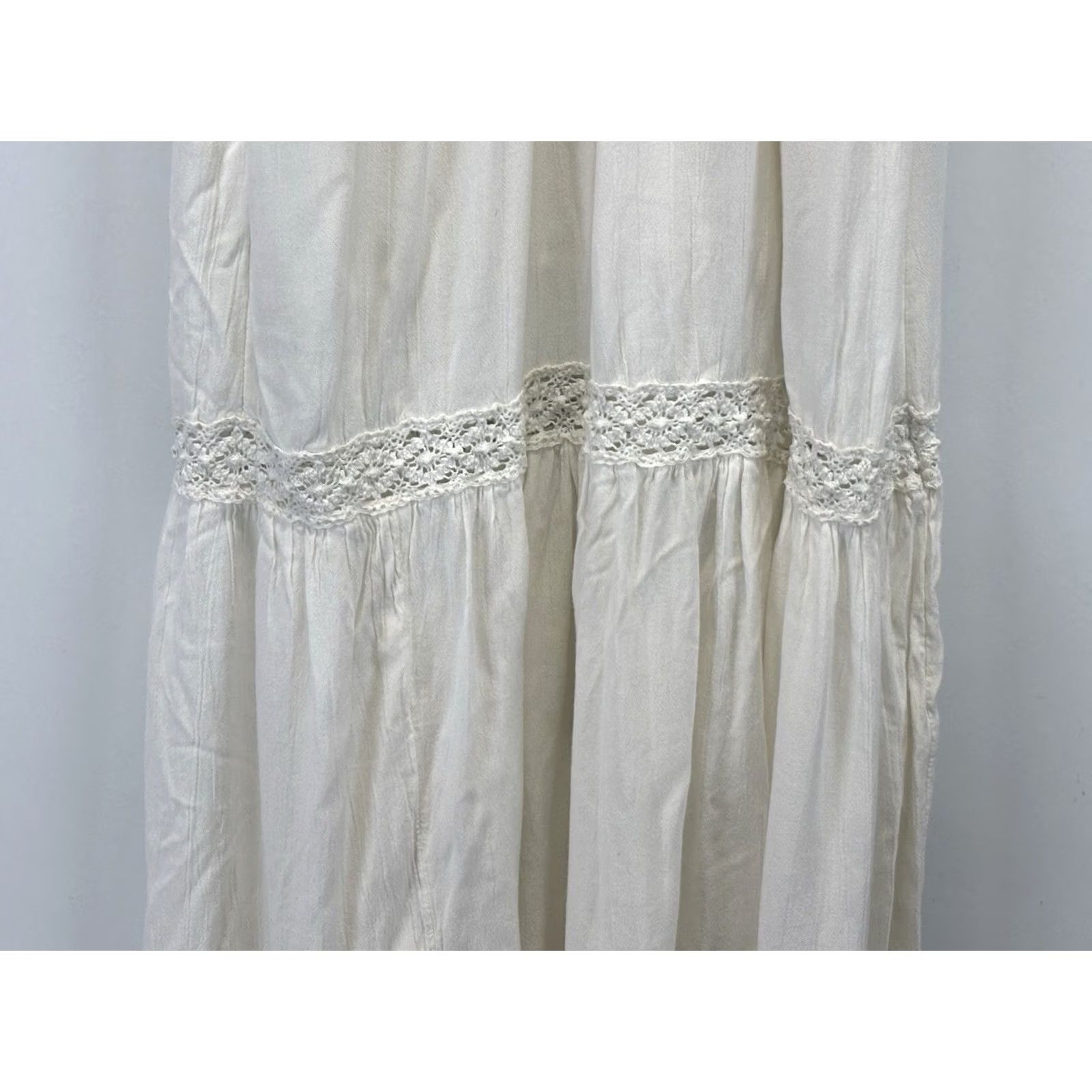 Mossimo VINTAGE Mossimo Supply Co XS Boho Maxi Dress Crochet Style Sundress Summer Festival Women XS Ivory Rayon Long Boho Maxi Dress Womens Size XS / US 0-2 / IT 36-38 - 6 Thumbnail