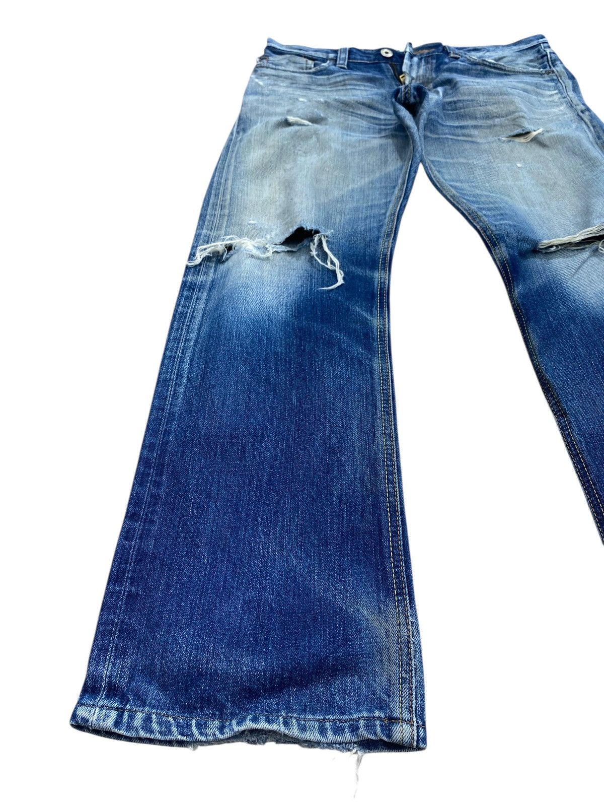 Edwin Edwin Whiskers Ripped Style Straight Cut Jeans Size US 32 / EU 48 - 7 Thumbnail