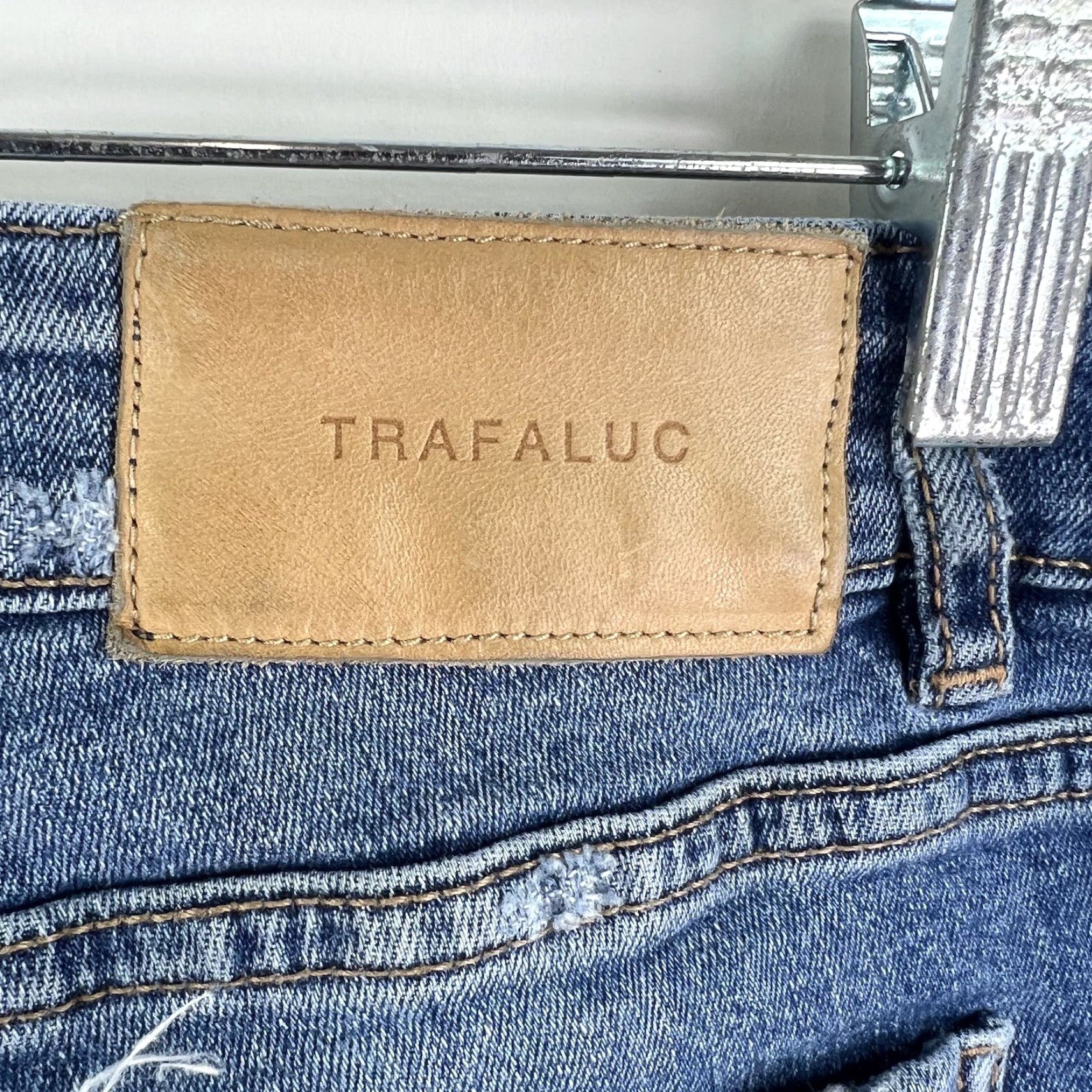 Zara ZARA Trafaluc Slim Ankle Distressed Denim Jeans Womens 6 Blue Medium Wash Inseam 26in Mid Rise 8.5-10.5in Full Length Style: Ankle Size 28" / US 6 / IT 42 - 5 Thumbnail