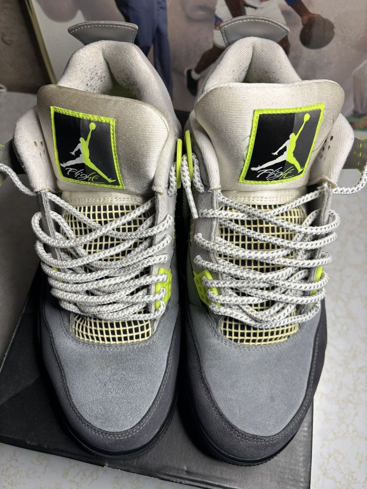 Jordan Brand Jordan Retro 4 ‘neon’ Size US 12 / EU 45 - 2 Thumbnail