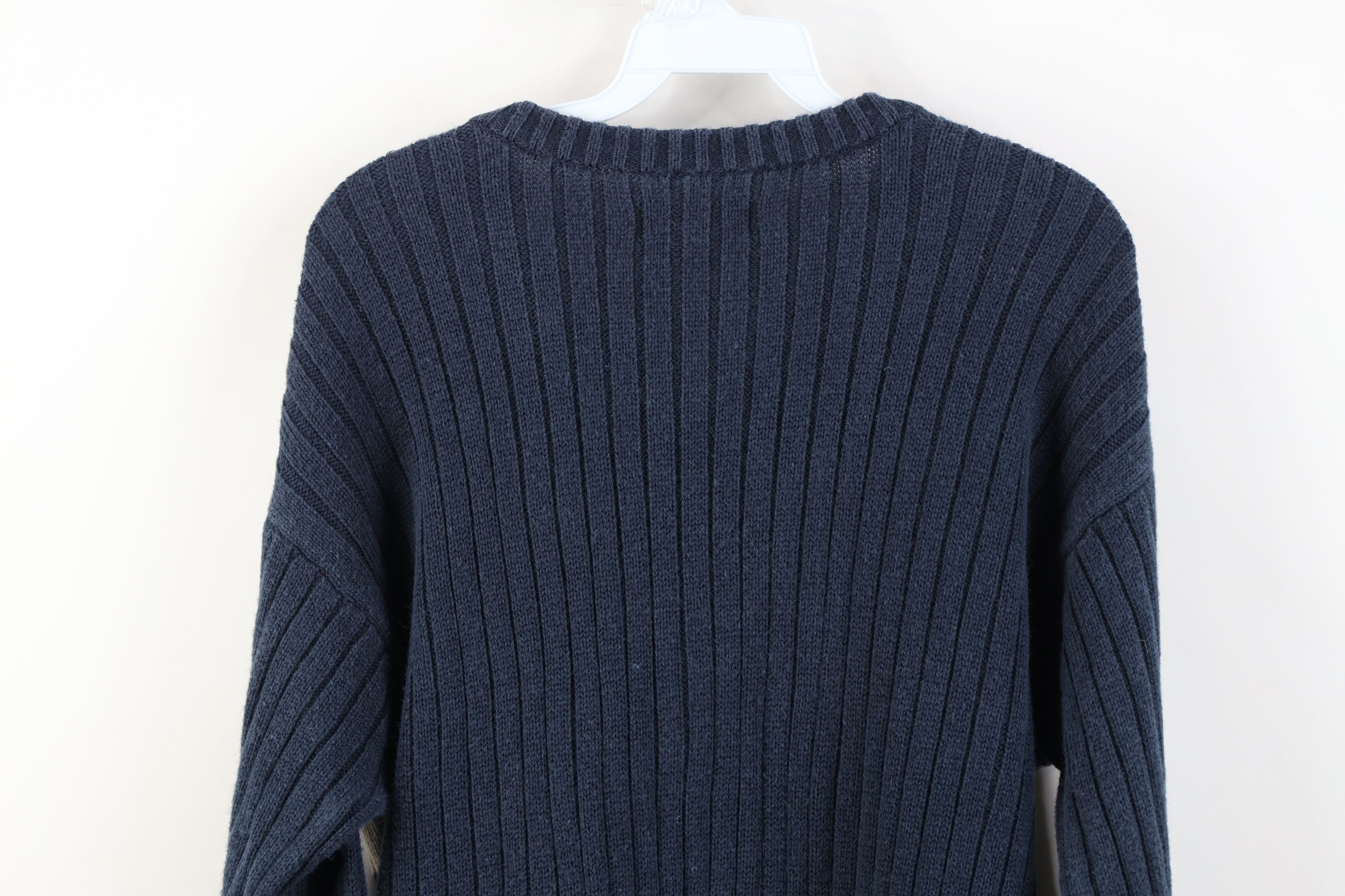 Aeropostale Vintage 90s Y2K Aeropostale Ribbed Marled Knit Sweater Blue Size US L / EU 52-54 / 3 - 9 Thumbnail
