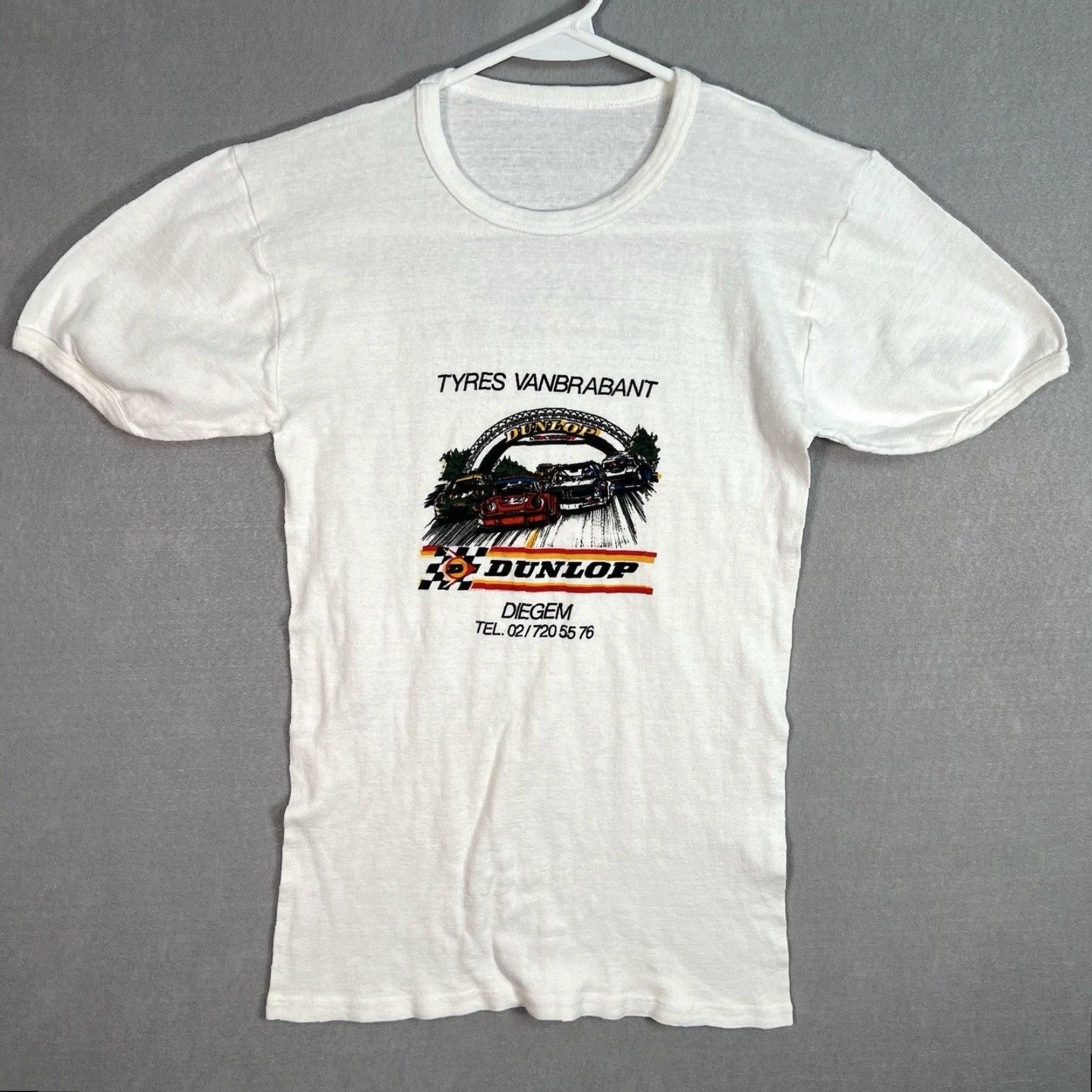 Dunlop VINTAGE 90s Dunlop Racing Porsche 911 BMW Le Mans T Shirt Adult XS White Mens XS Sportswear/Beach Shirt 70s Decade Cotton Size US XS / EU 42 / 0 - 2 Thumbnail
