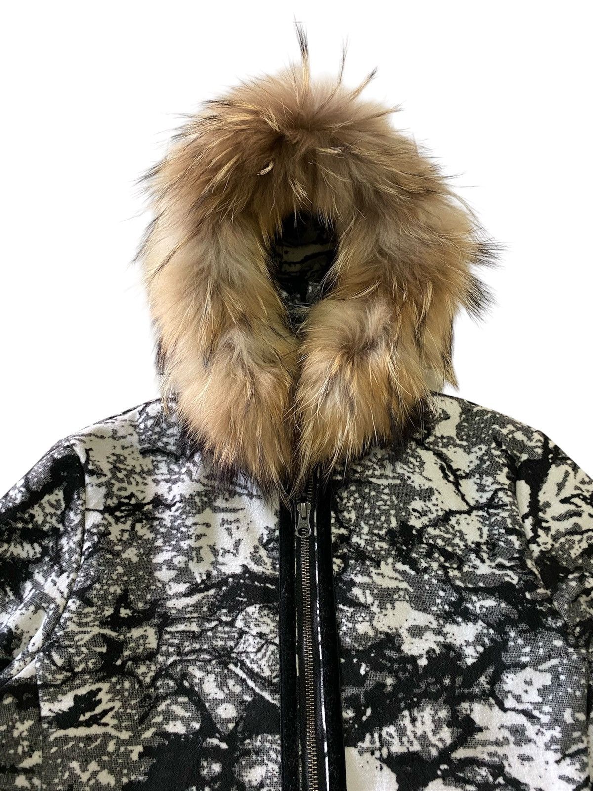 Japanese Brand Fur Raymayers Fabric From ITALY Monochrome Jacket Zip Hoodie Size US M / EU 48-50 / 2 - 2 Thumbnail