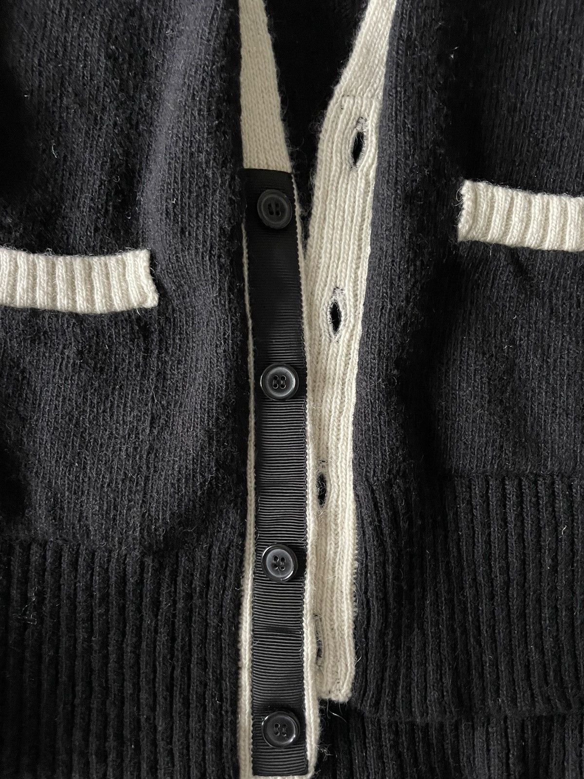 Thom Browne RARE- BLACK Mohair Tweed Jersey Stitch 4-bar Cardigan Size US L / EU 52-54 / 3 - 7 Thumbnail