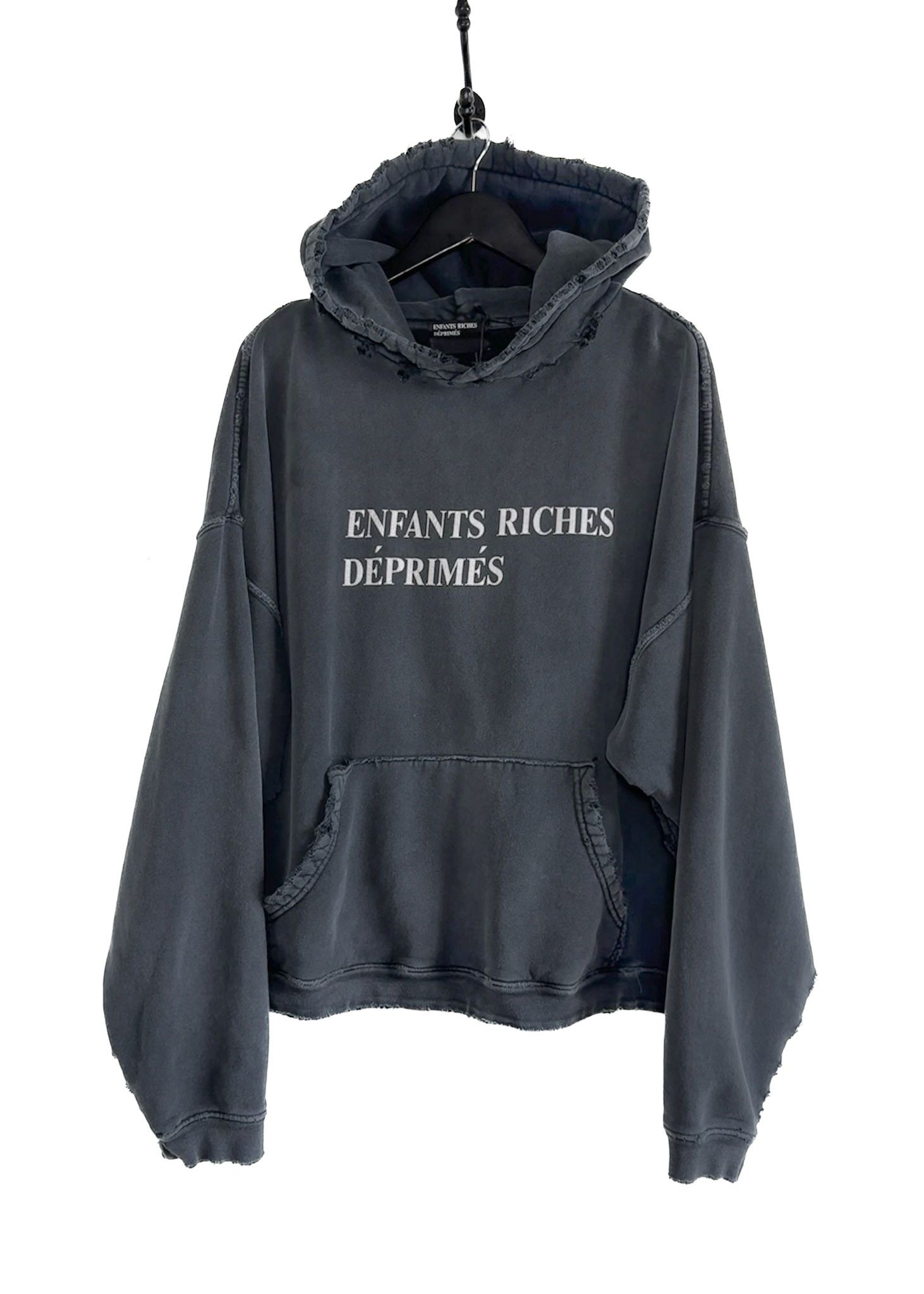 Pre-owned Enfants Riches Deprimes Enfants Riches Déprimés Edr Distressed Classic Logo Hoodie In Black