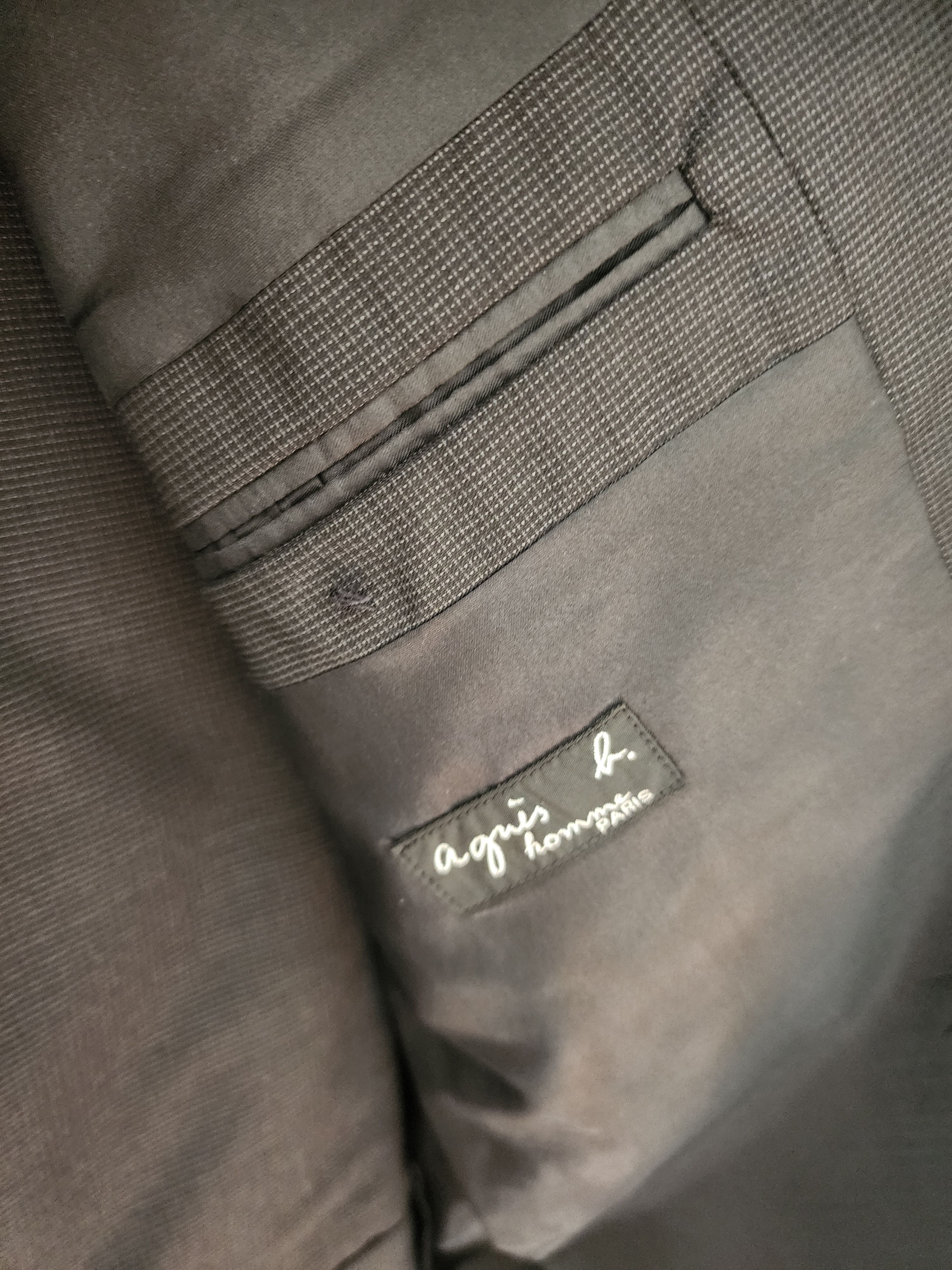 Agnes B Suit Jacket 50 (M/L) & 34 Pants Grey 100% Wool