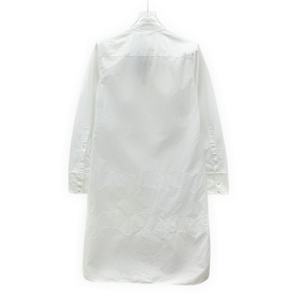 Dior Dior, White Lace Detail Cotton Long Sleeve Shirt Dress K26WX Size S / US 4 / IT 40 - 2 Thumbnail