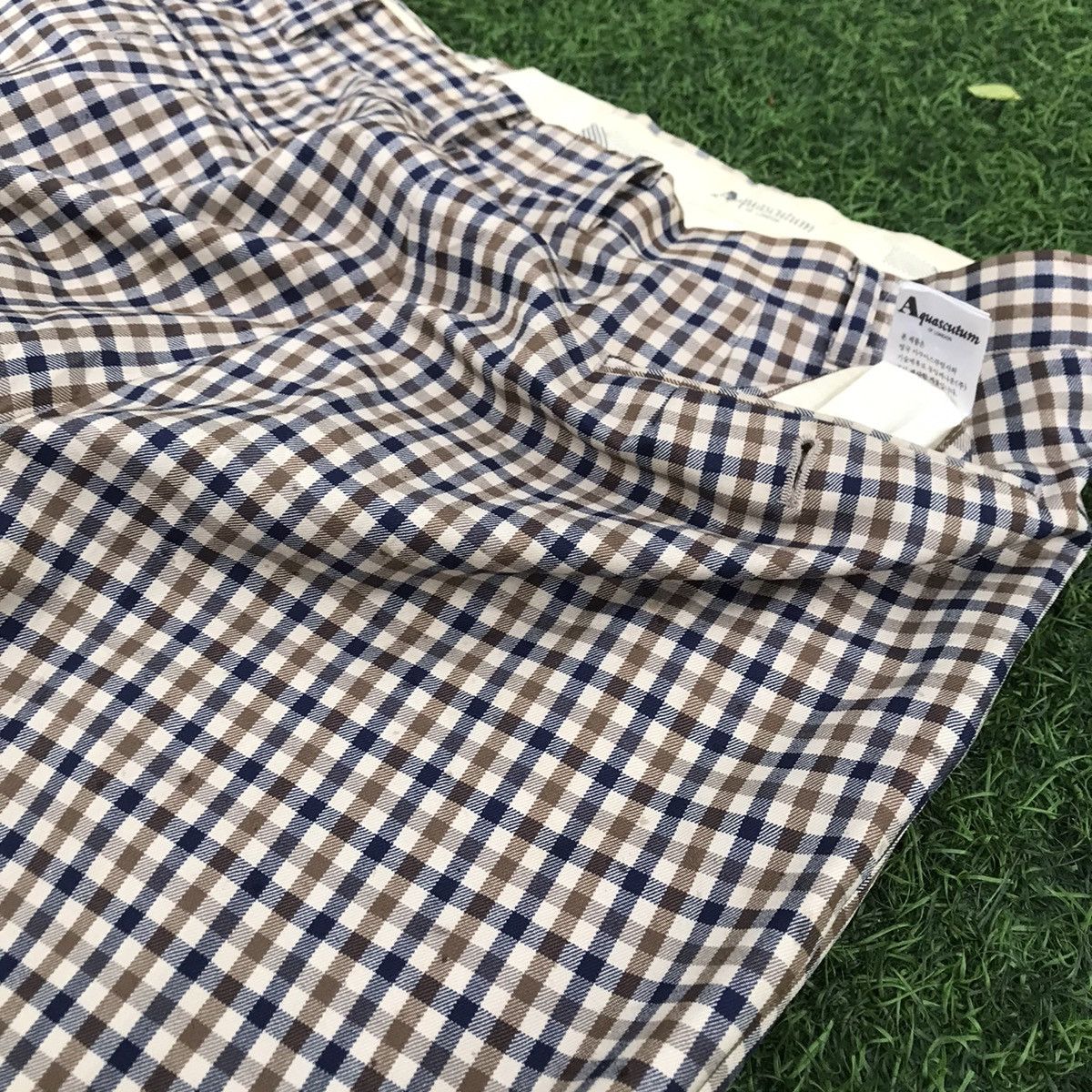 Aquascutum × Other UK × Vintage Aquascutum of london Winster Club Check Trouser Long Pants Size US 34 / EU 50 - 15 Thumbnail