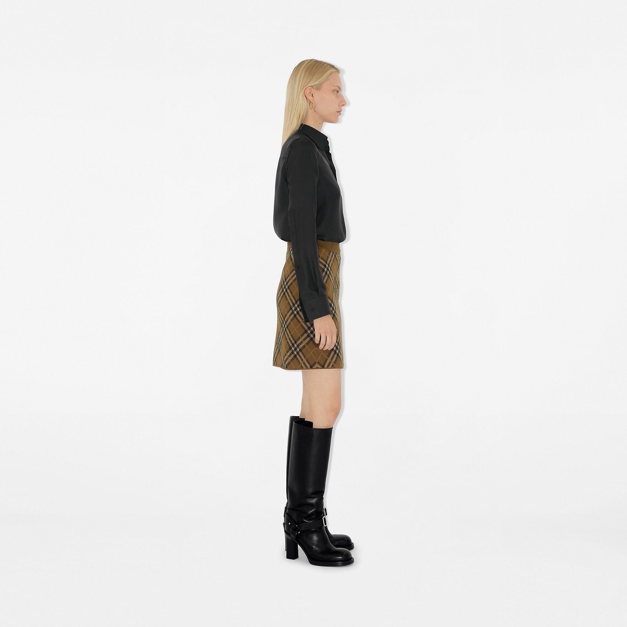 Burberry o1w1db10426 Check Wool Blend Mini Skirt in Multicolor Size 27" / US 4 / IT 40 - 2 Thumbnail